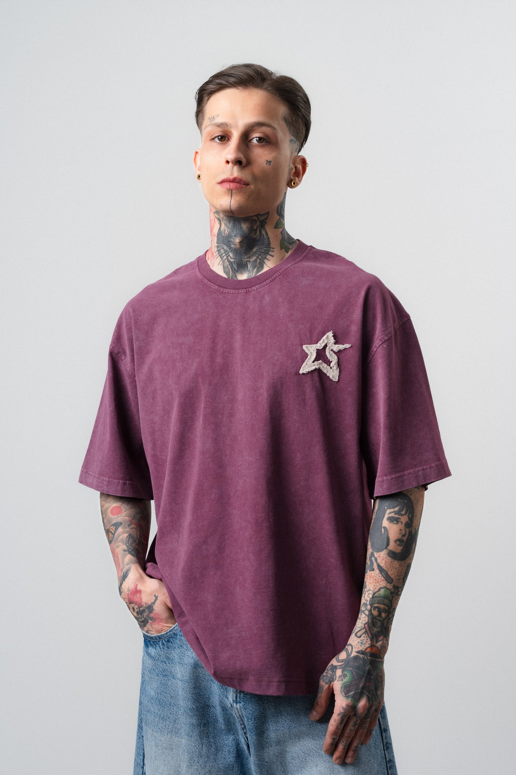 Saint Washed Oversized T-Shirt Cherry