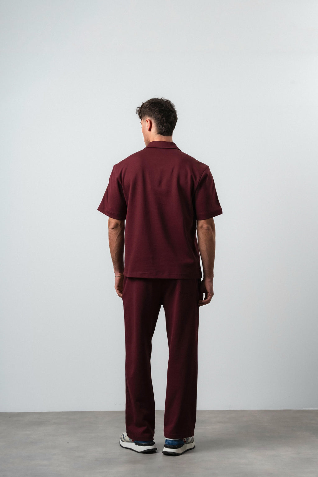 R Striped Regular Fit Tracksuit Burgundy