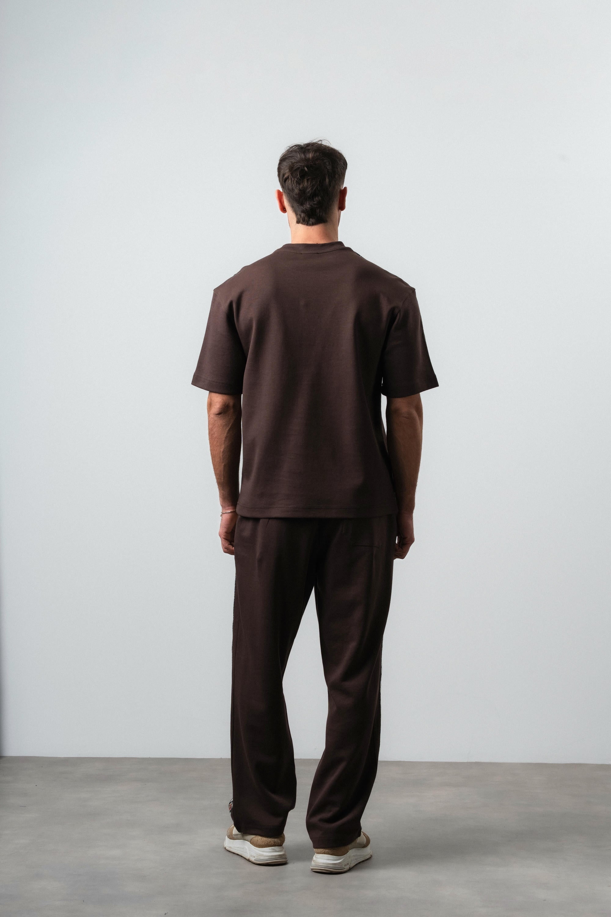 FFB Ethnic Striped Regular Fit Tracksuit Brown