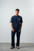 FFB Ethnic Striped Regular Fit Tracksuit Navy