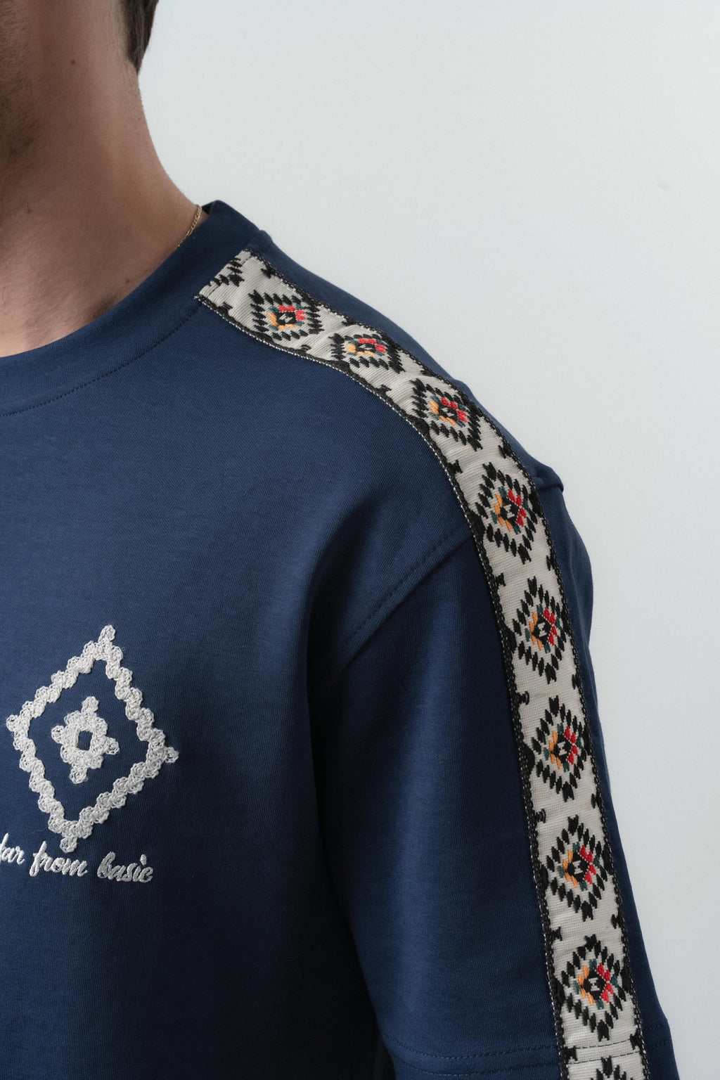 FFB Ethnic Striped Regular Fit Tracksuit Navy