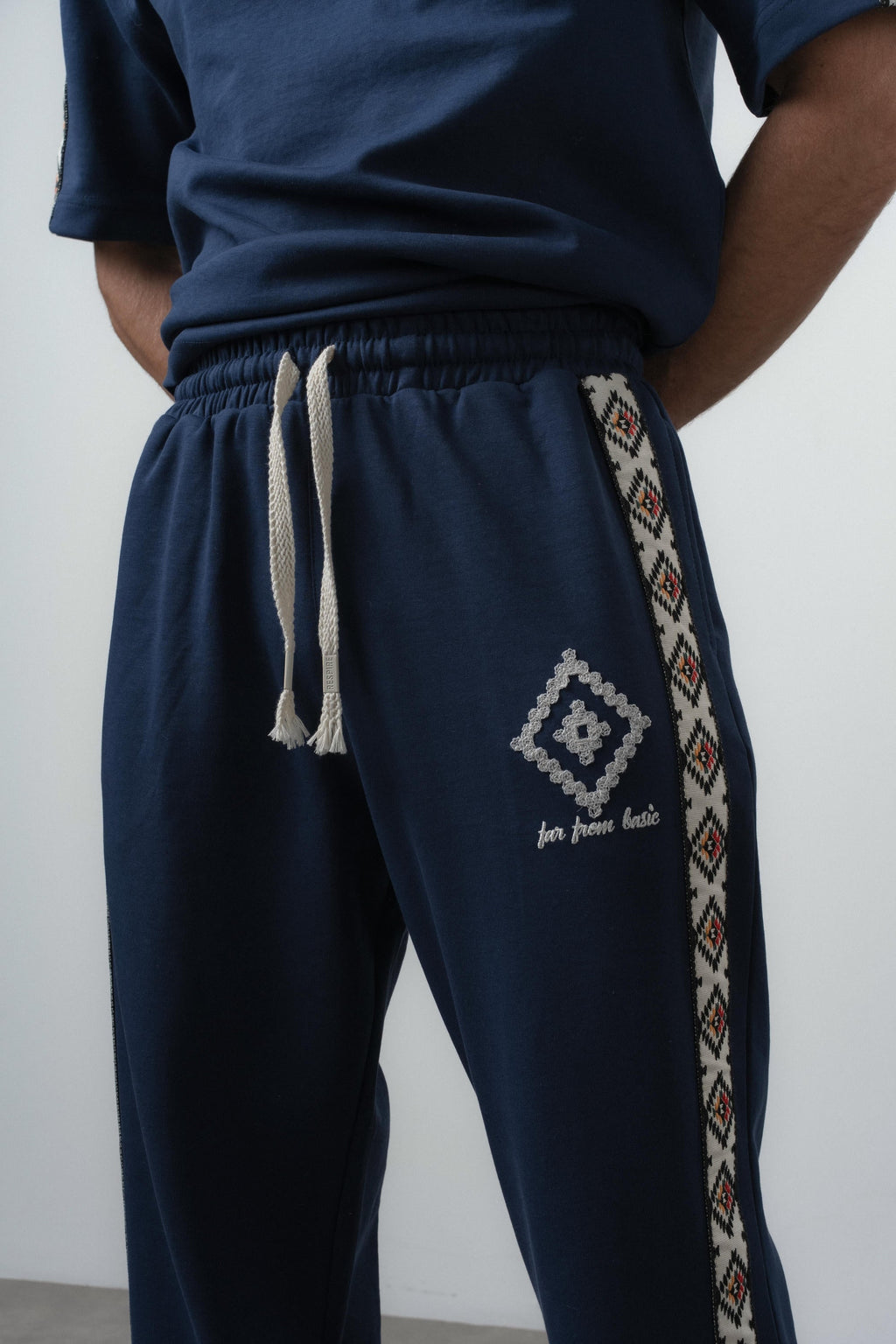 FFB Ethnic Striped Regular Fit Tracksuit Navy