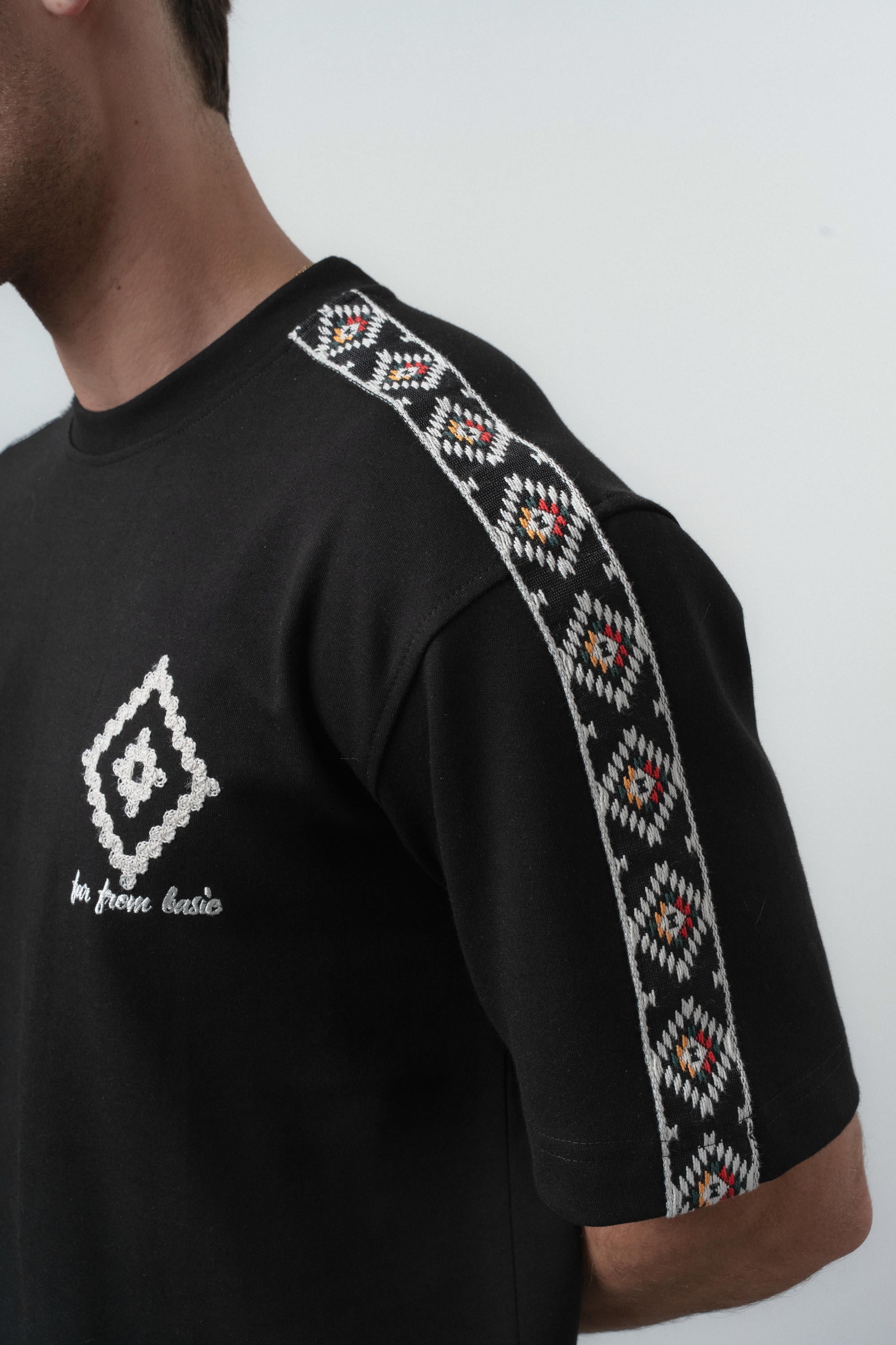 FFB Ethnic Striped Regular Fit Tracksuit Black