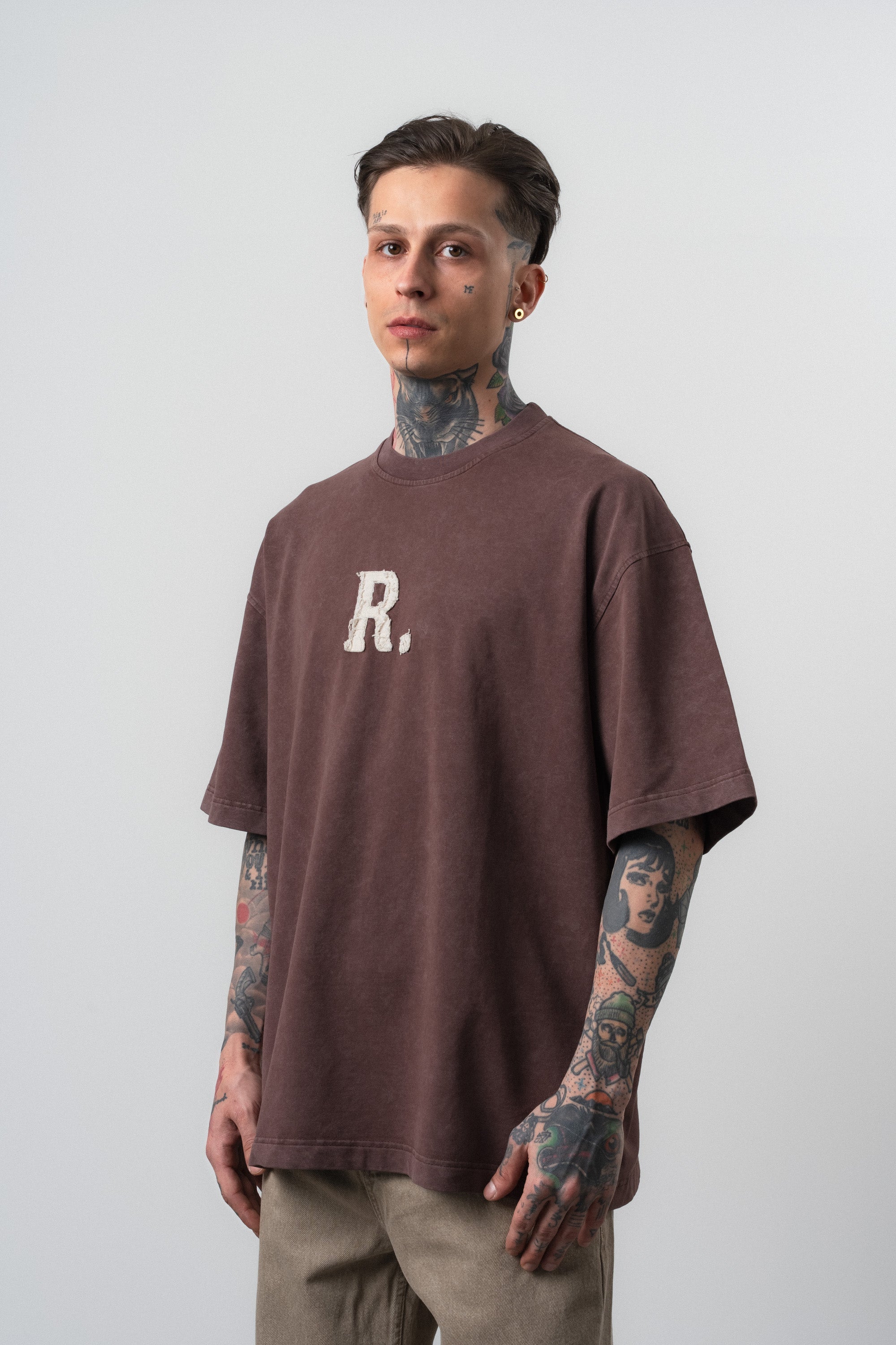 Revere Washed Oversized T-Shirt Dark Brown
