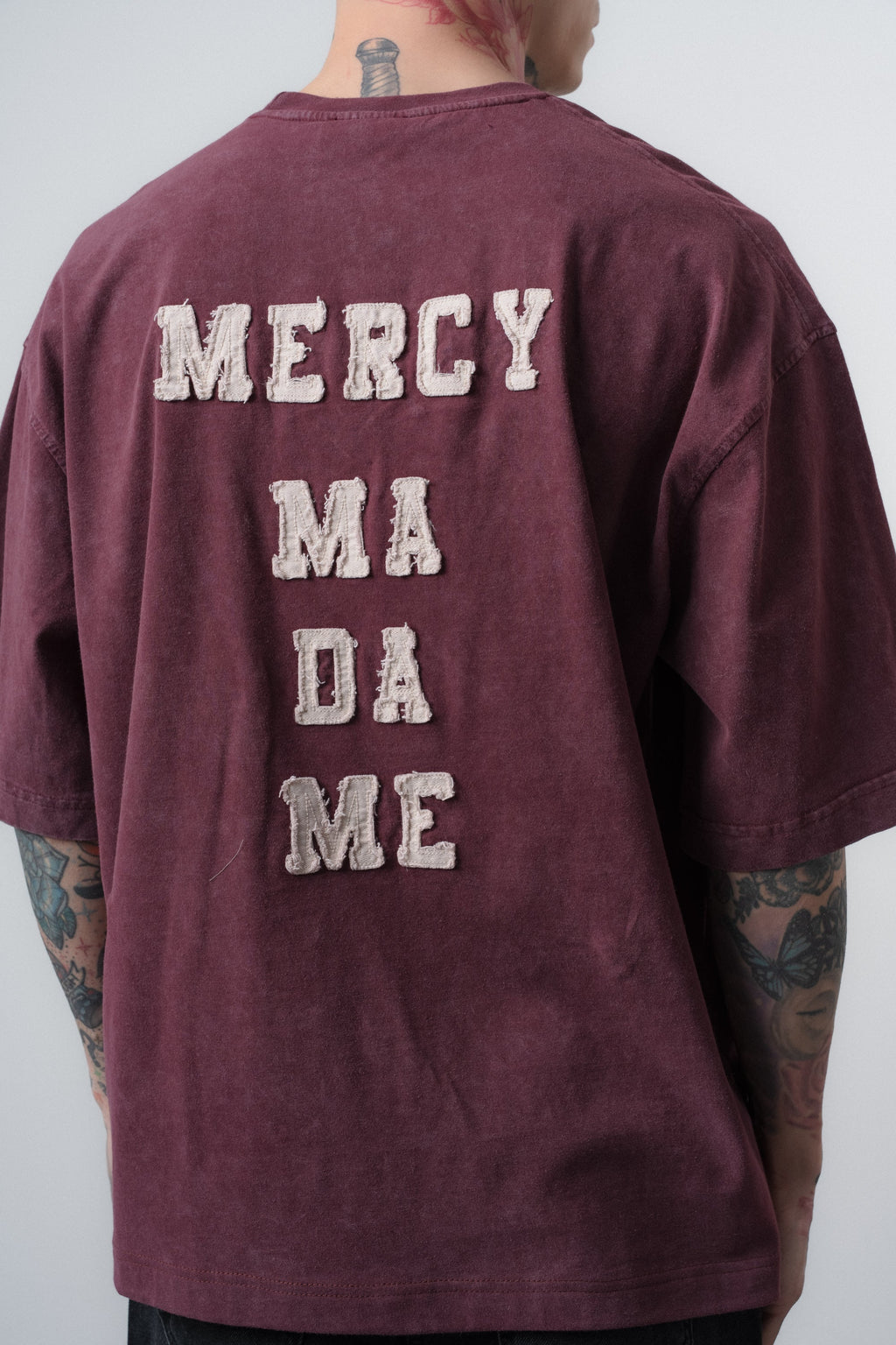 Mercy Washed Oversized T-Shirt Burgundy