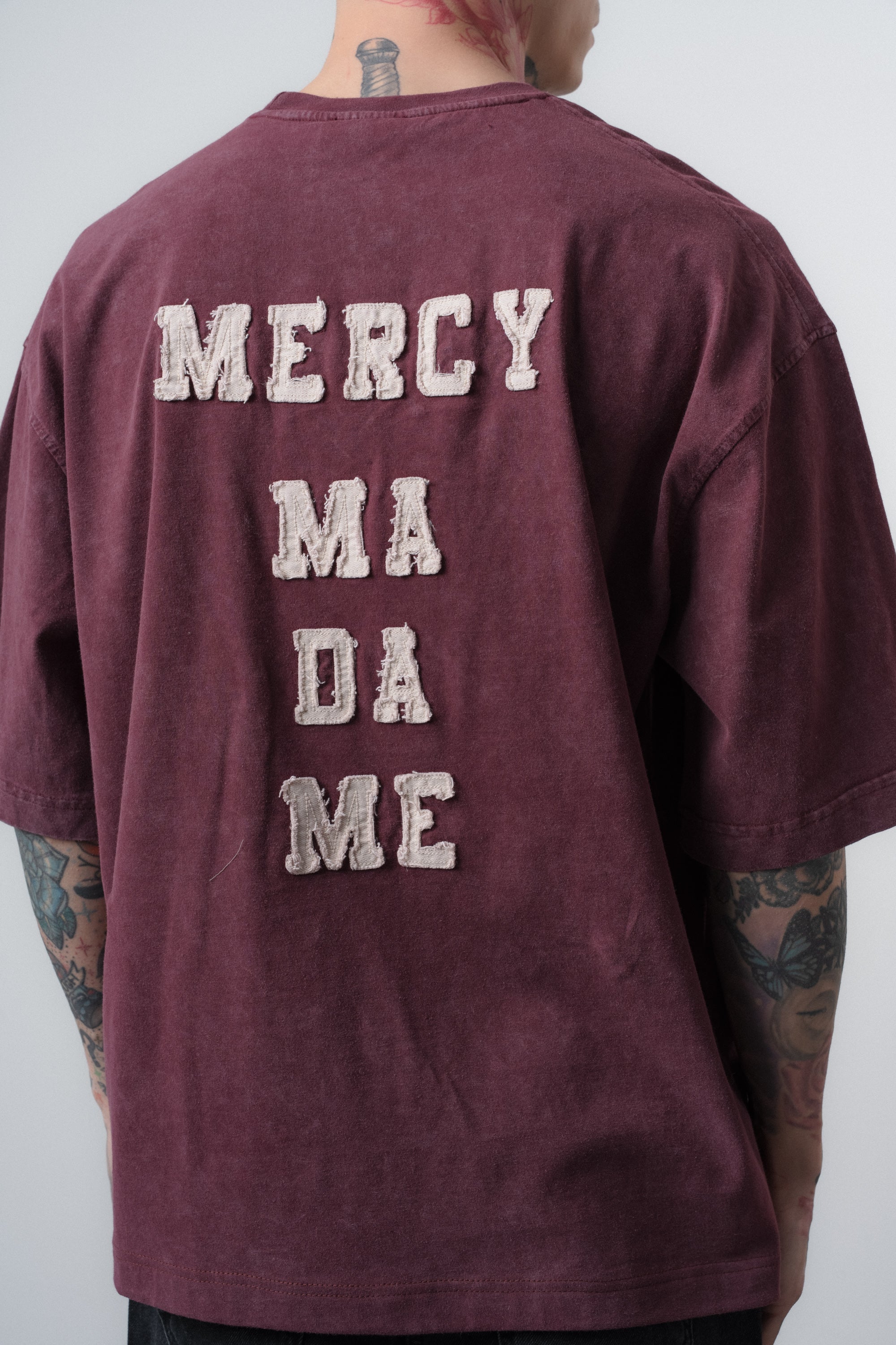 Mercy Washed Oversized T-Shirt Burgundy