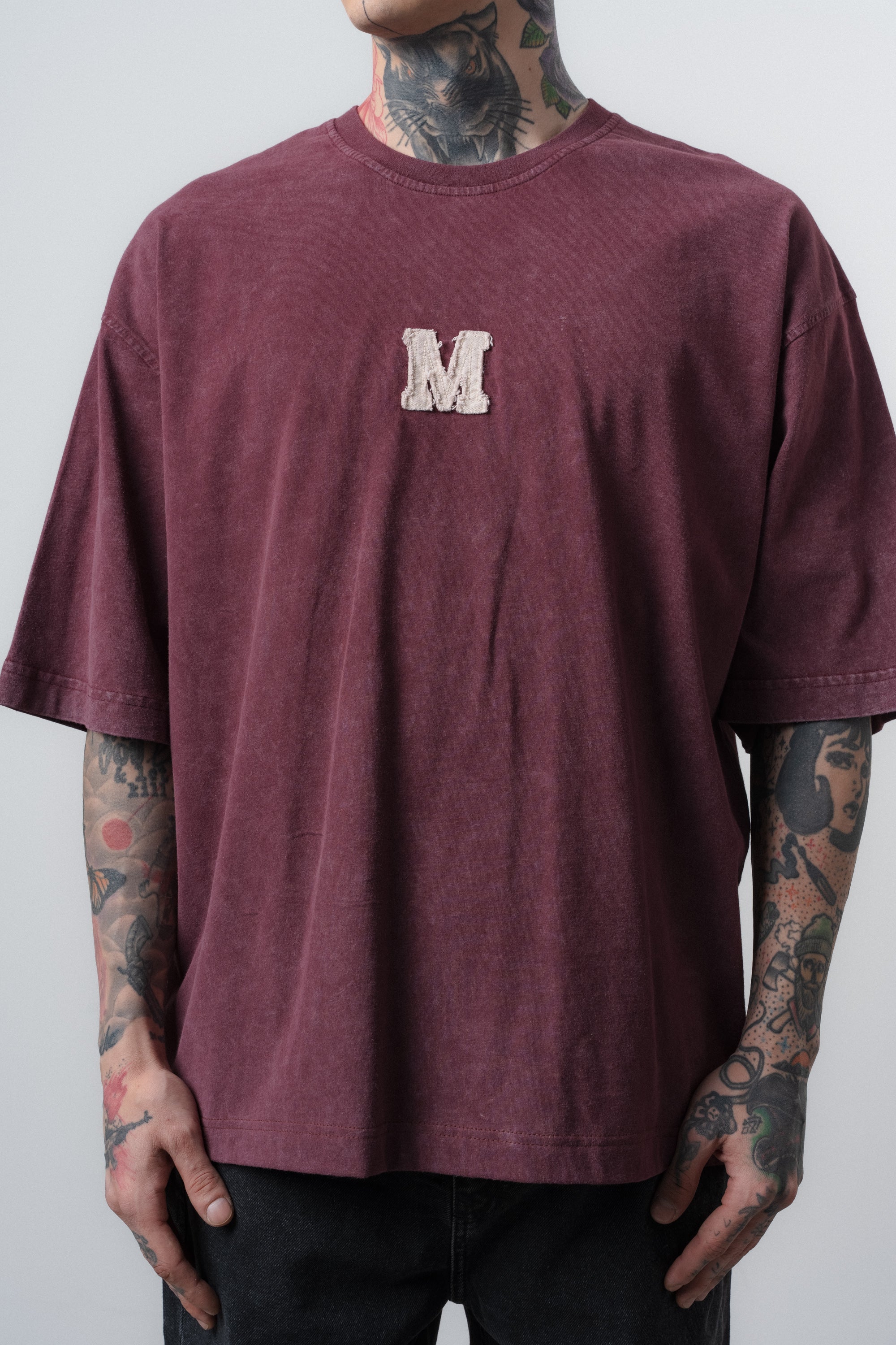 Mercy Washed Oversized T-Shirt Burgundy