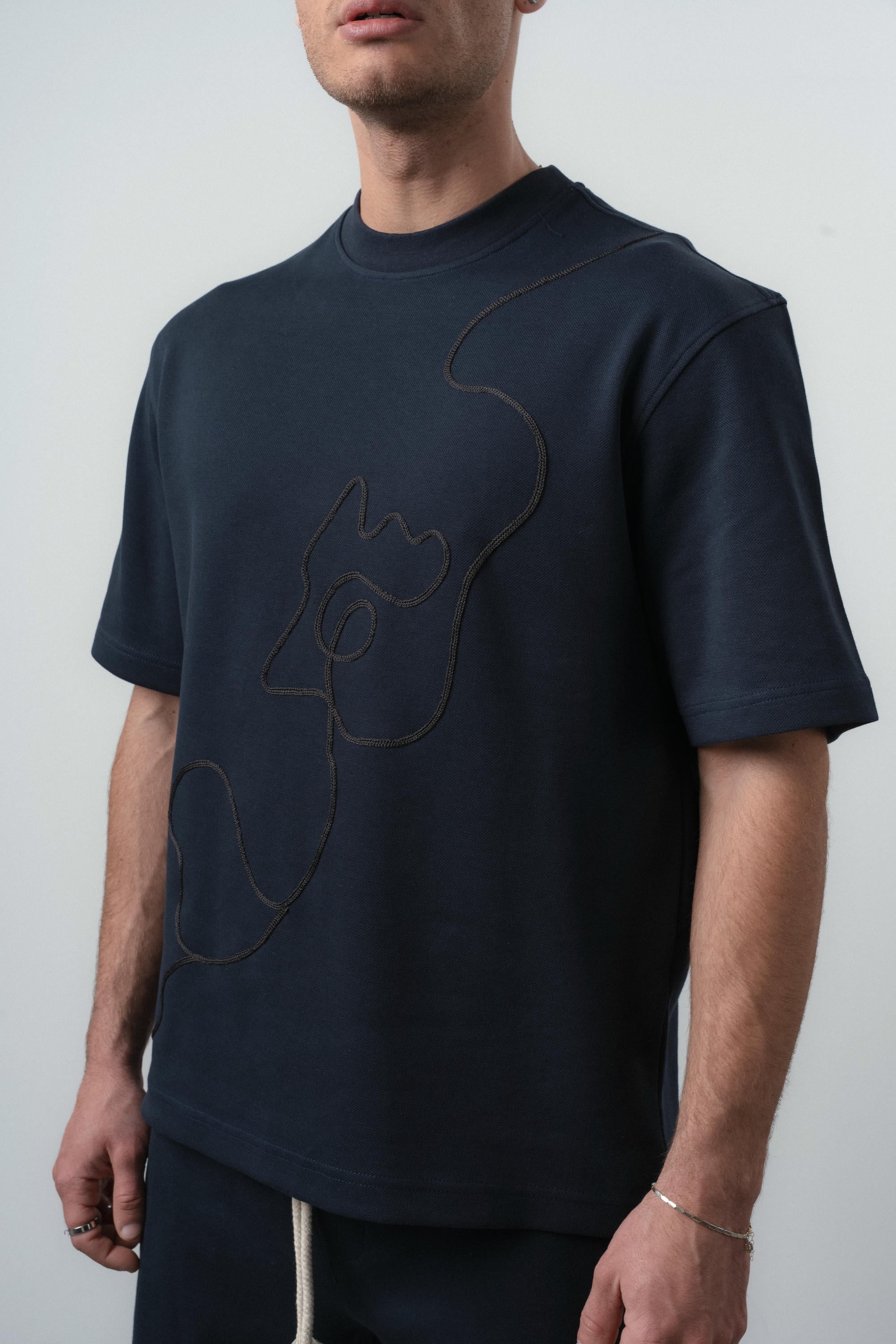 Embroidered Regular Fit Set Navy