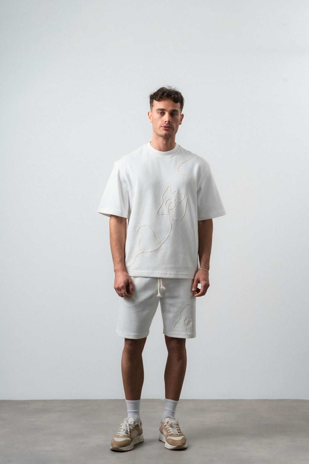 Embroidered Regular Fit Set Ecru