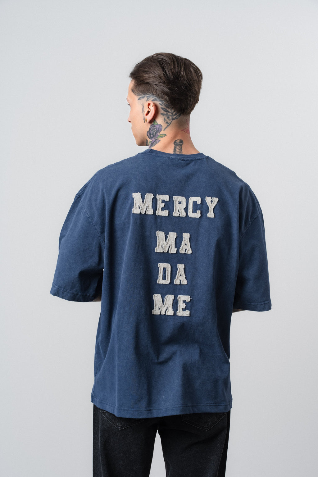 Mercy Washed Oversized T-Shirt Navy