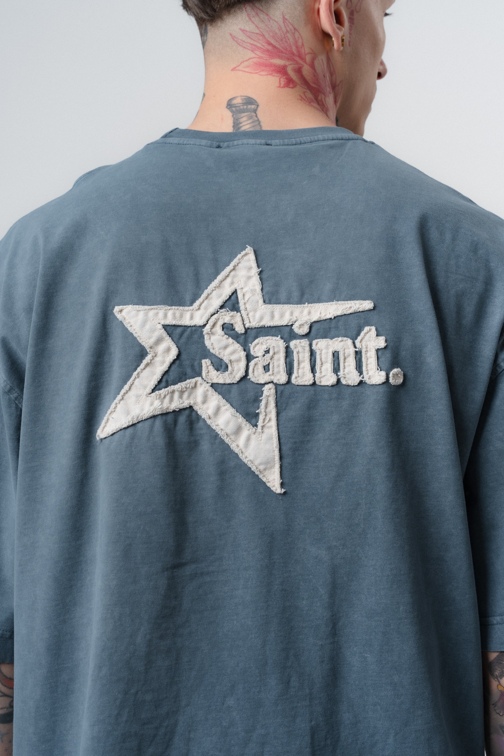 Saint Washed Oversized T-Shirt Petrol Blue