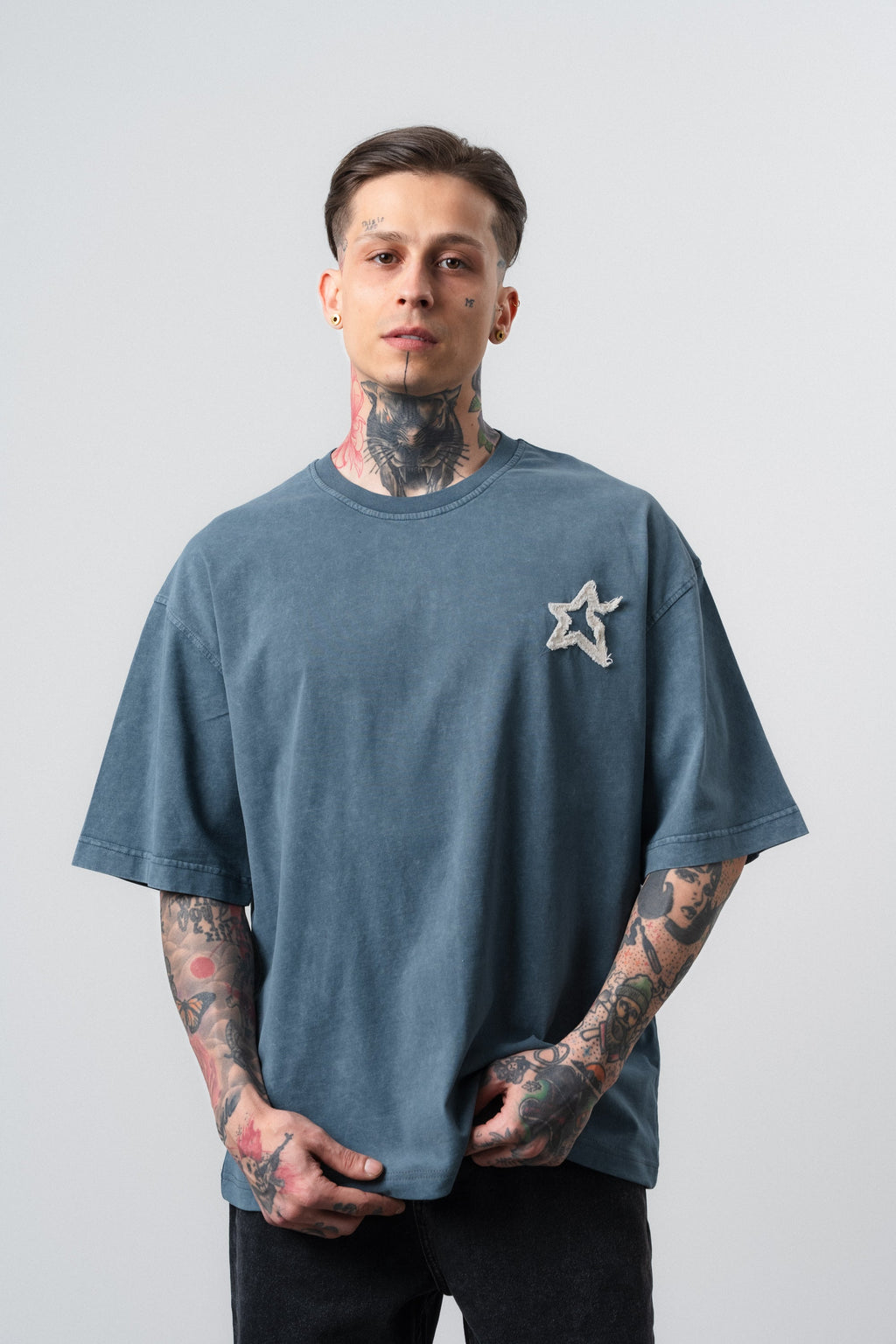 Saint Washed Oversized T-Shirt Petrol Blue