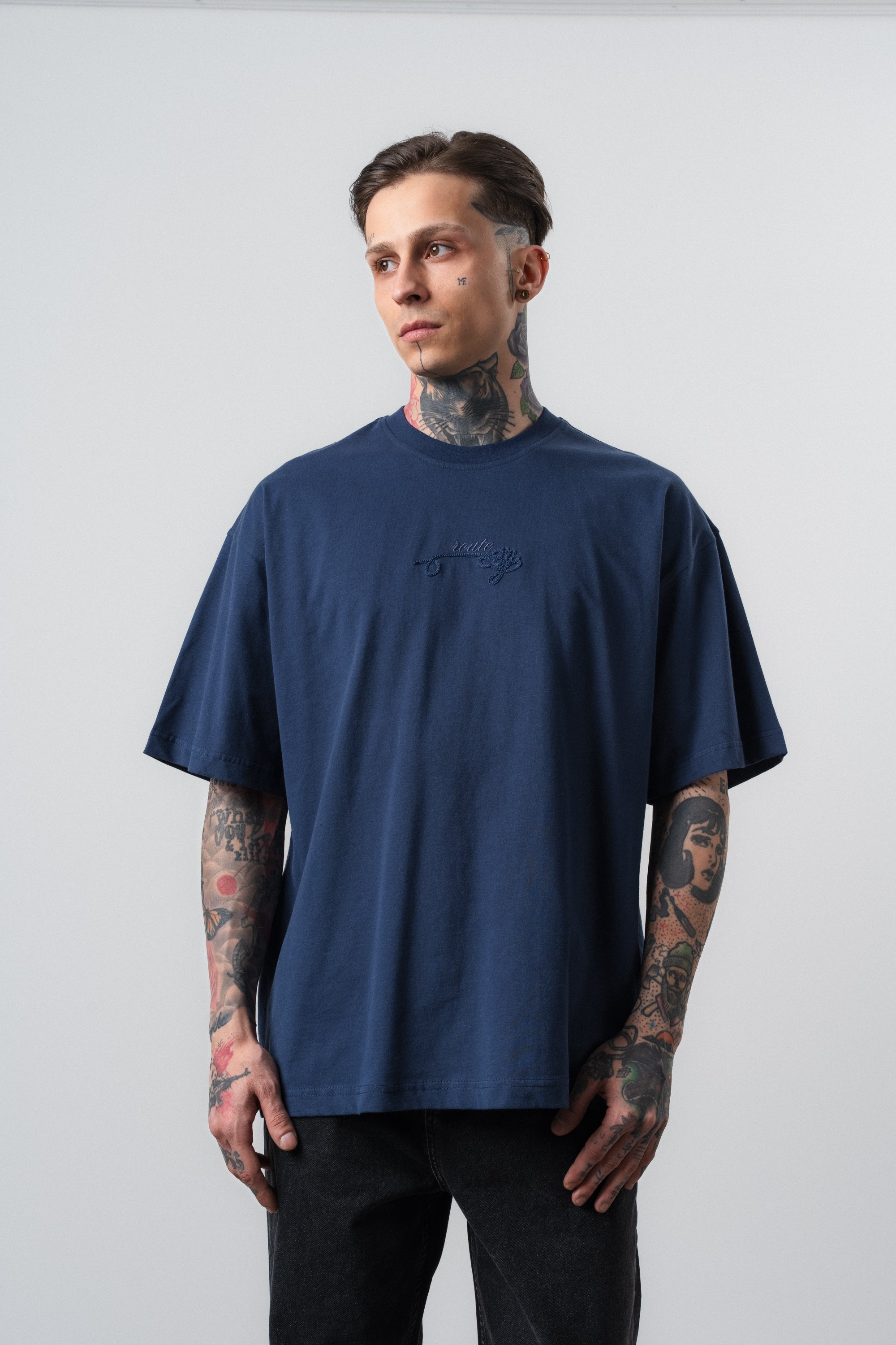 Route Oversized T-Shirt Navy