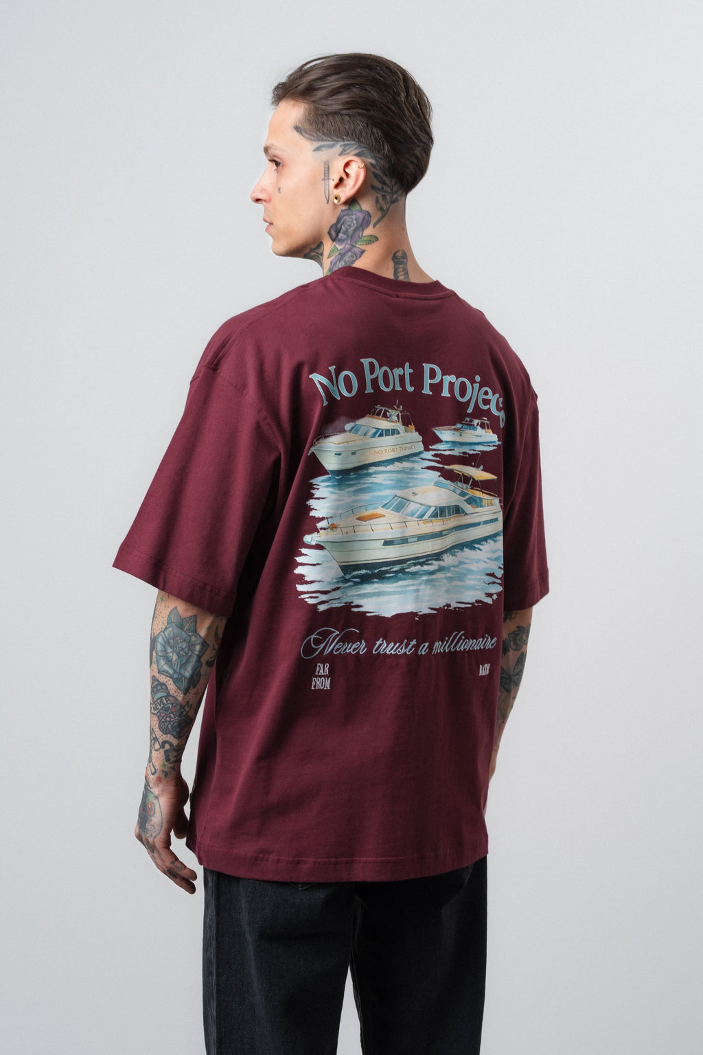 No Port Oversized T-Shirt Burgundy