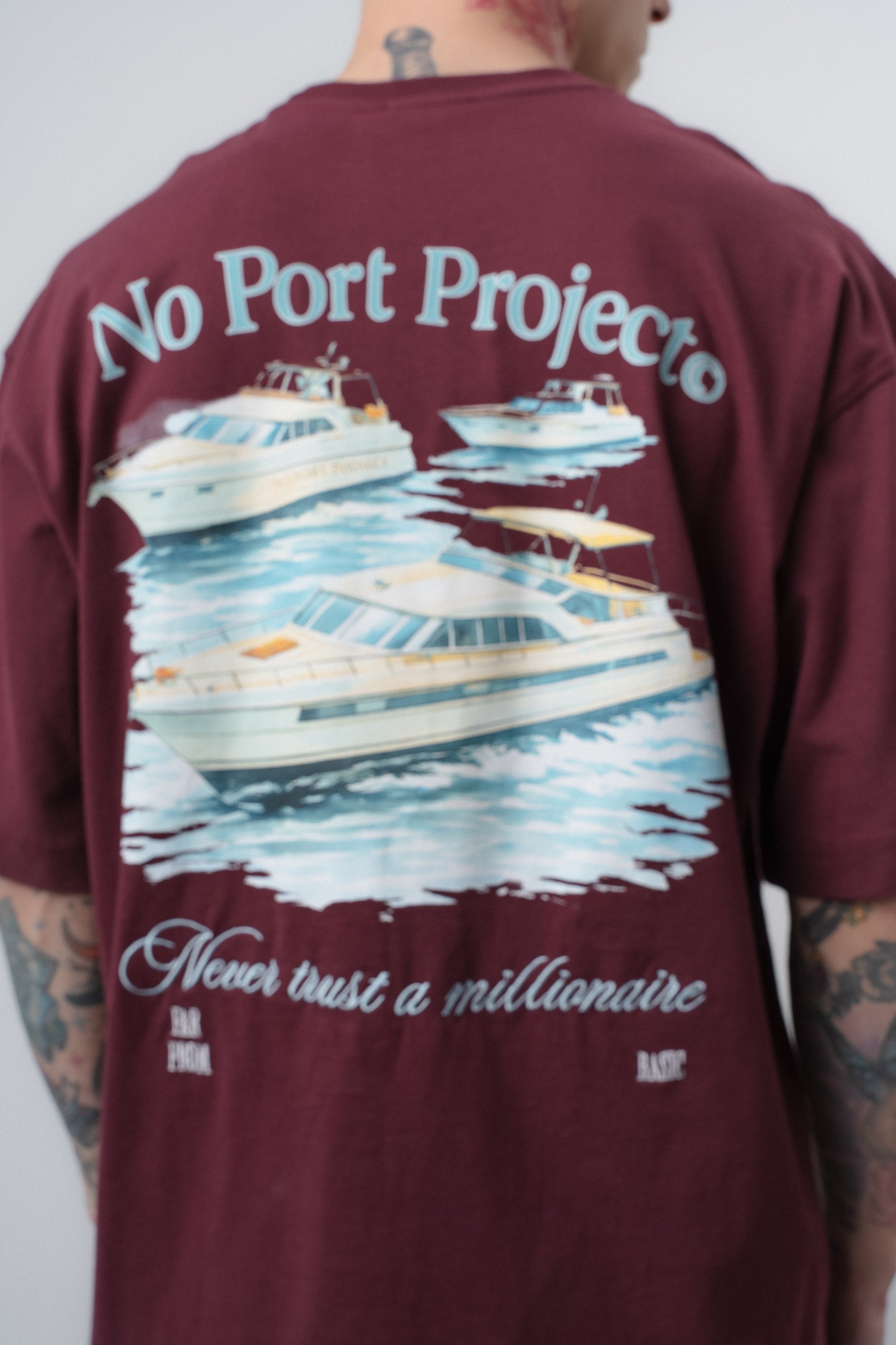No Port Oversized T-Shirt Burgundy