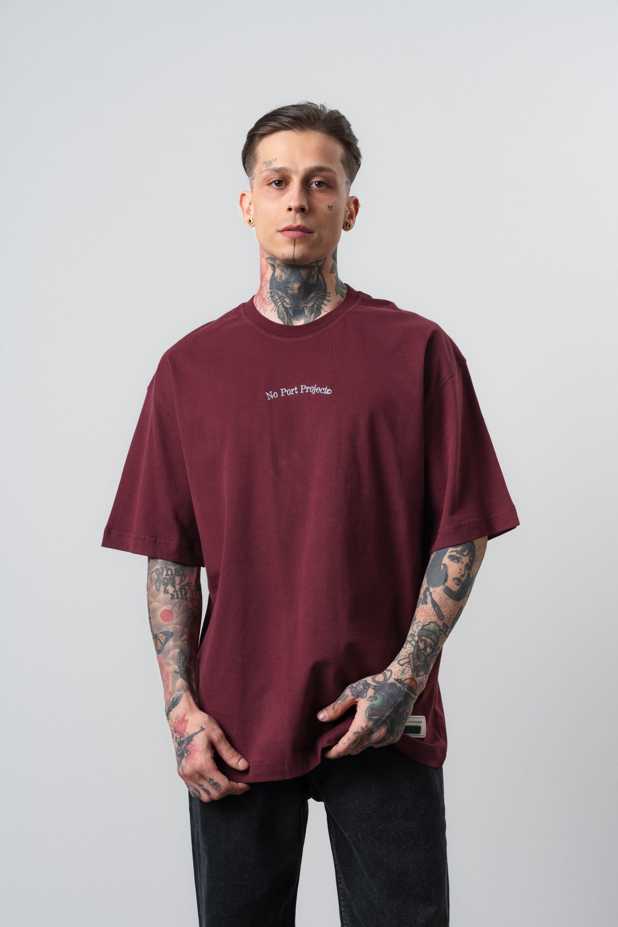 No Port Oversized T-Shirt Burgundy