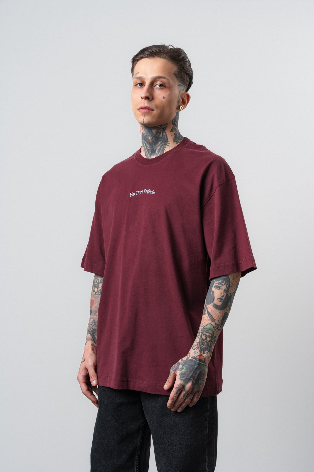 No Port Oversized T-Shirt Burgundy