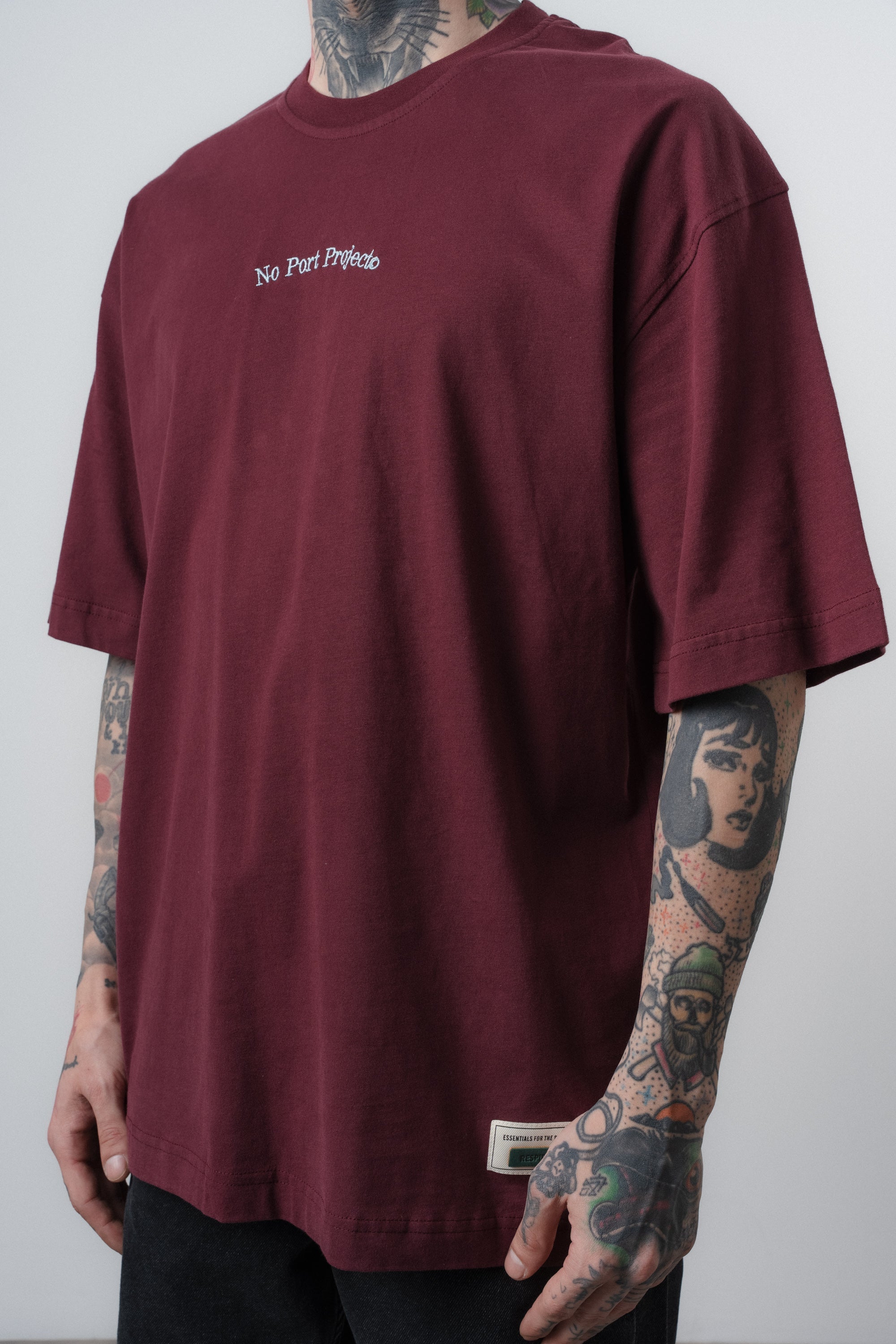 No Port Oversized T-Shirt Burgundy