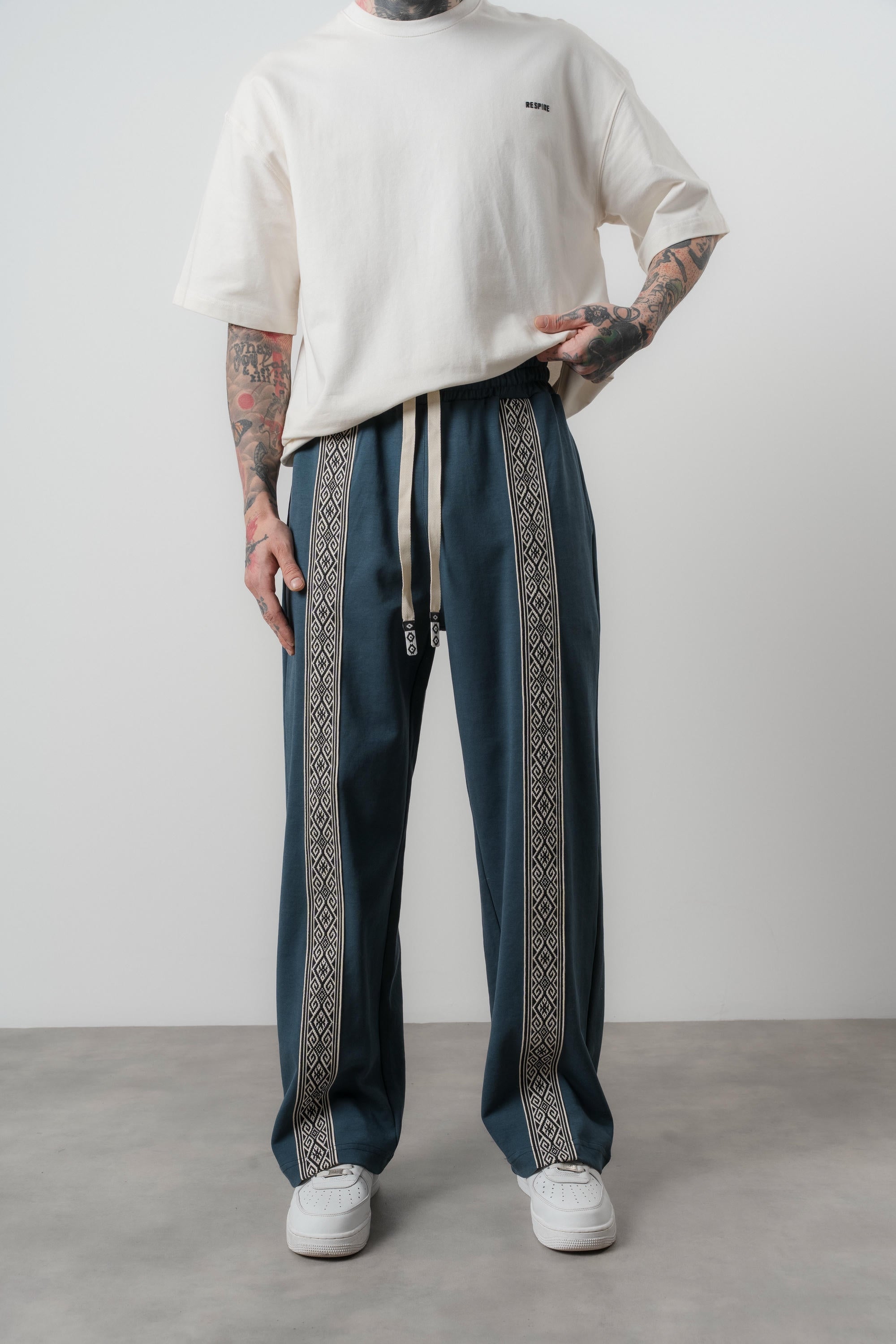 Ethnic Baggy Sweatpant Petrol Blue