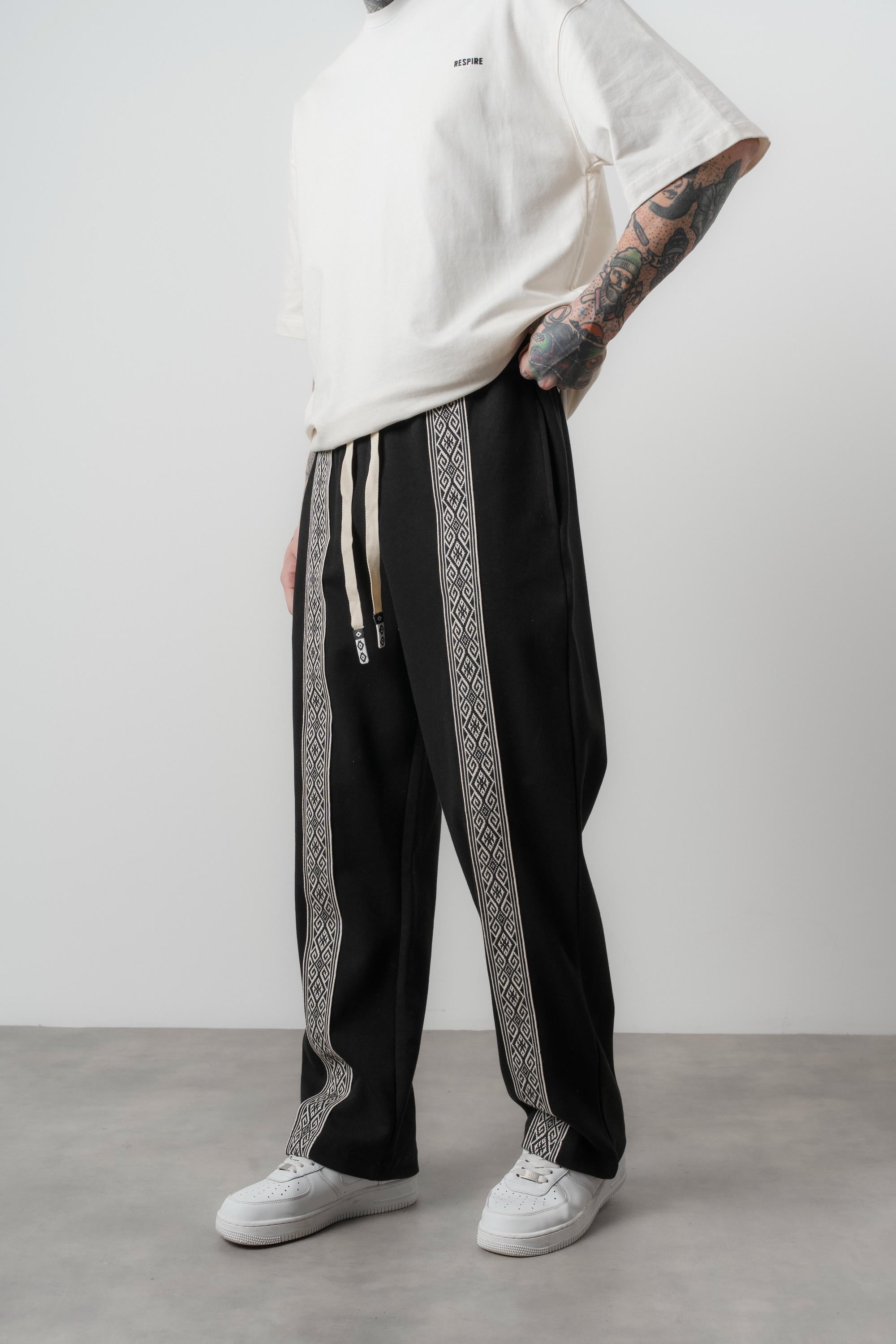 Ethnic Baggy Sweatpant Black