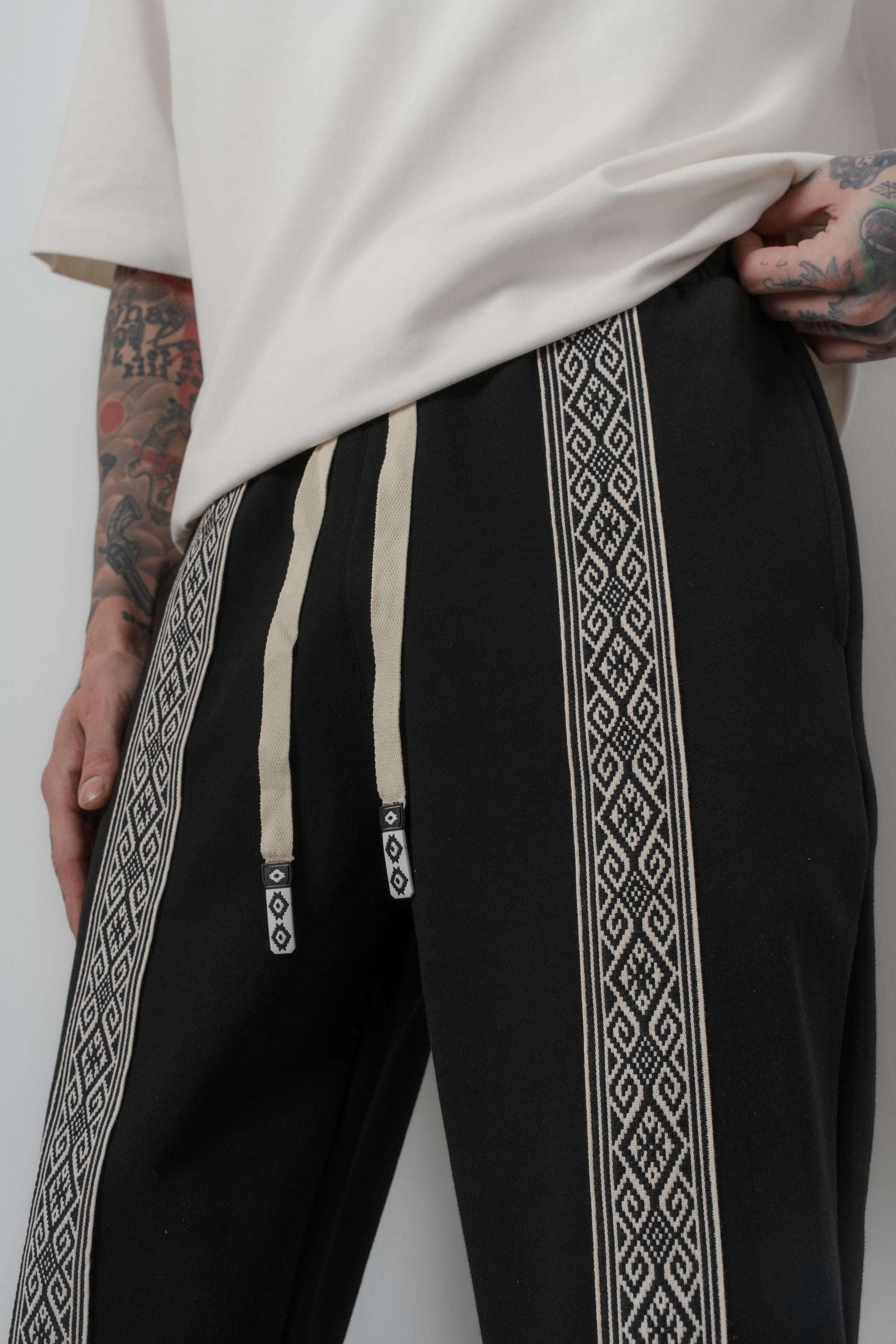 Ethnic Baggy Sweatpant Black