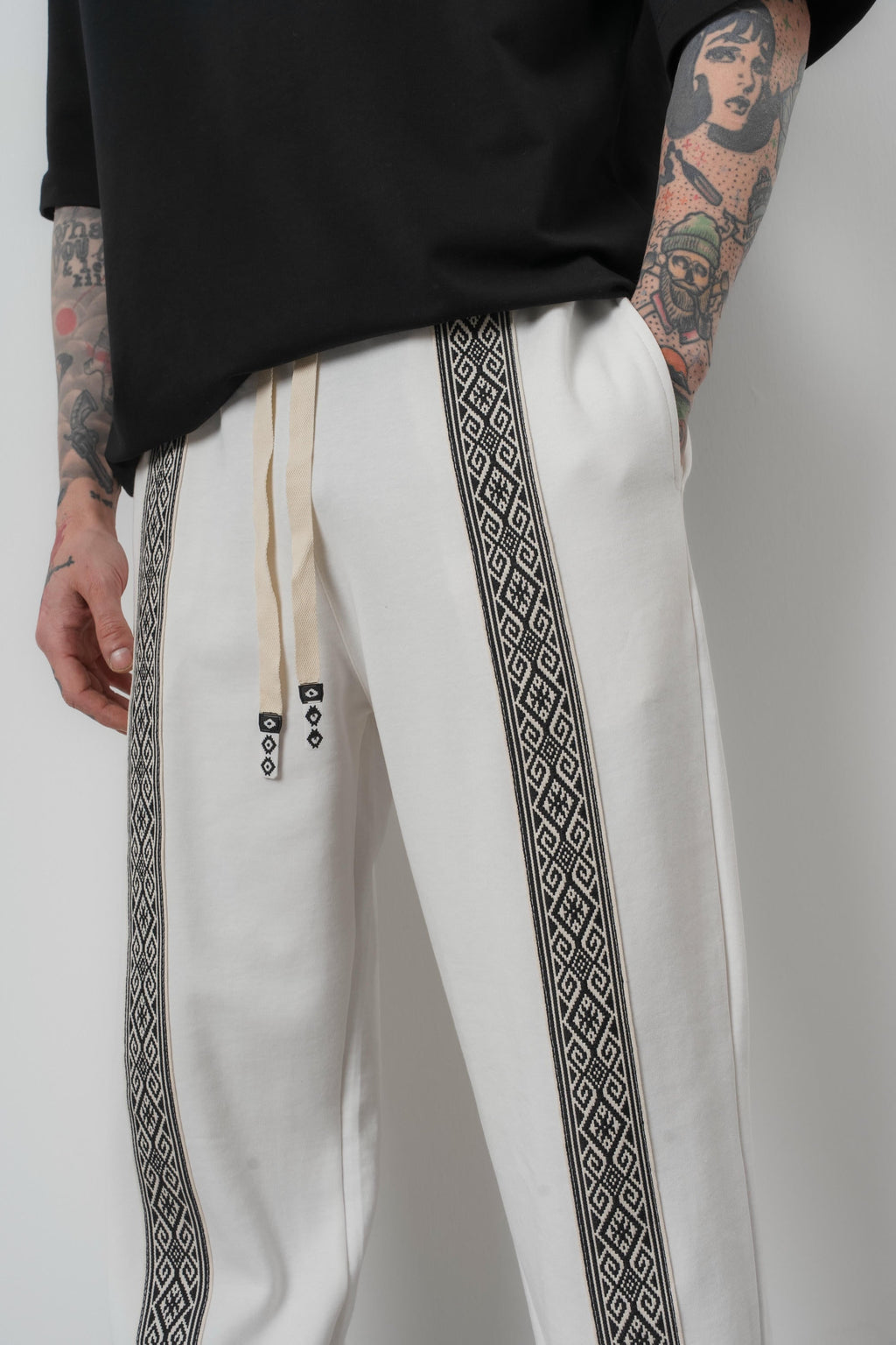 Ethnic Baggy Sweatpant Ecru