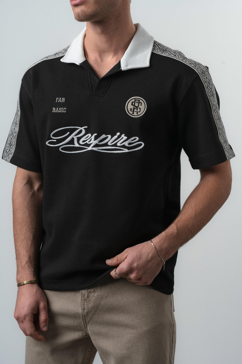 Respire Regular Fit Retro T-Shirt Black