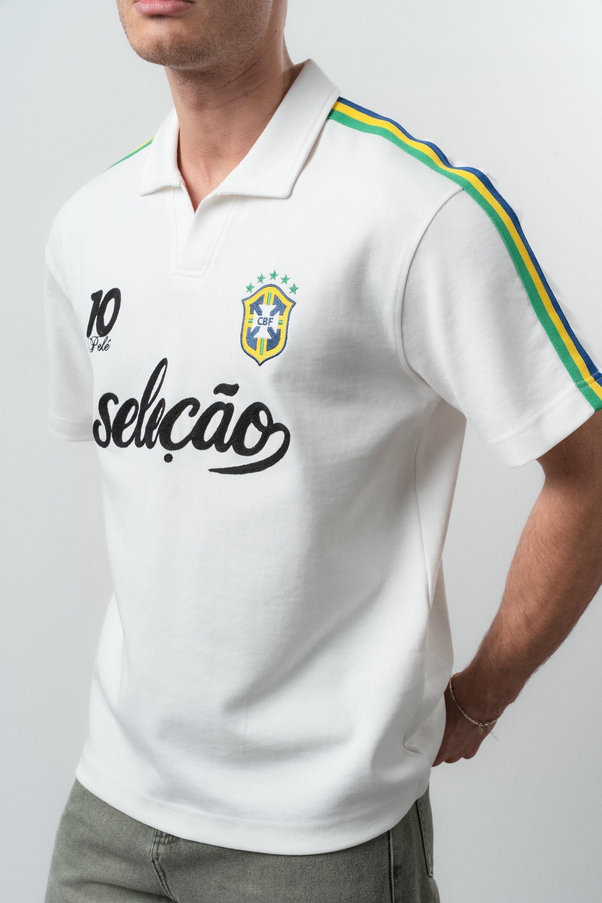 Brazil Regular Fit Retro T-Shirt Ecru
