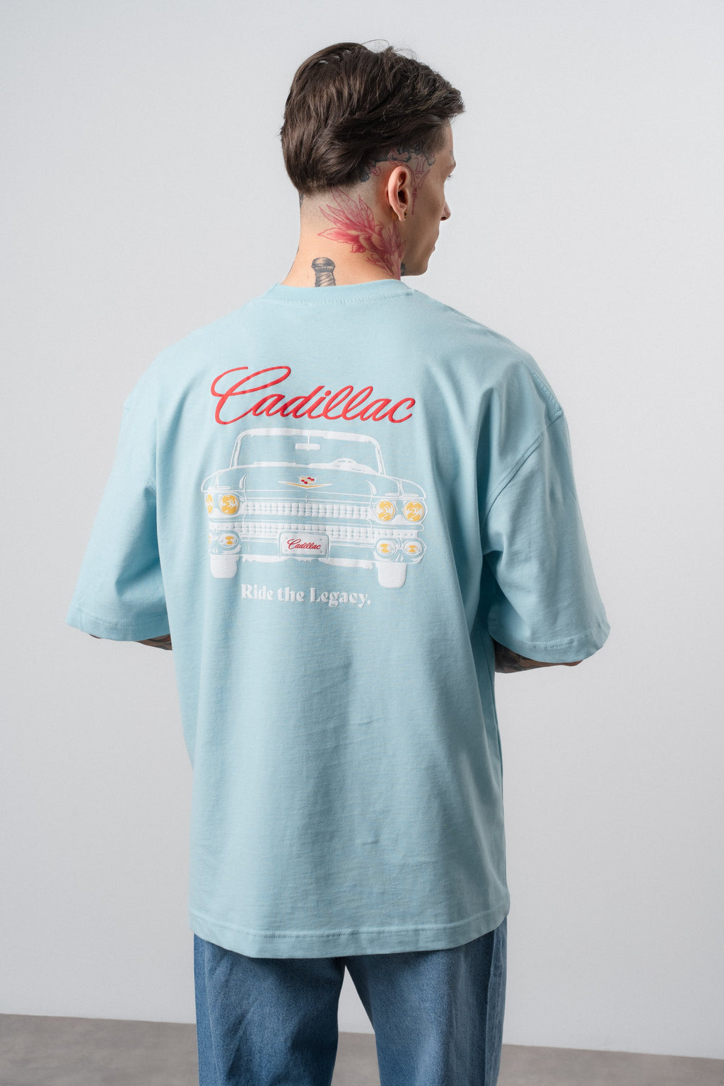 Cadillac Oversized T-Shirt Baby Blue