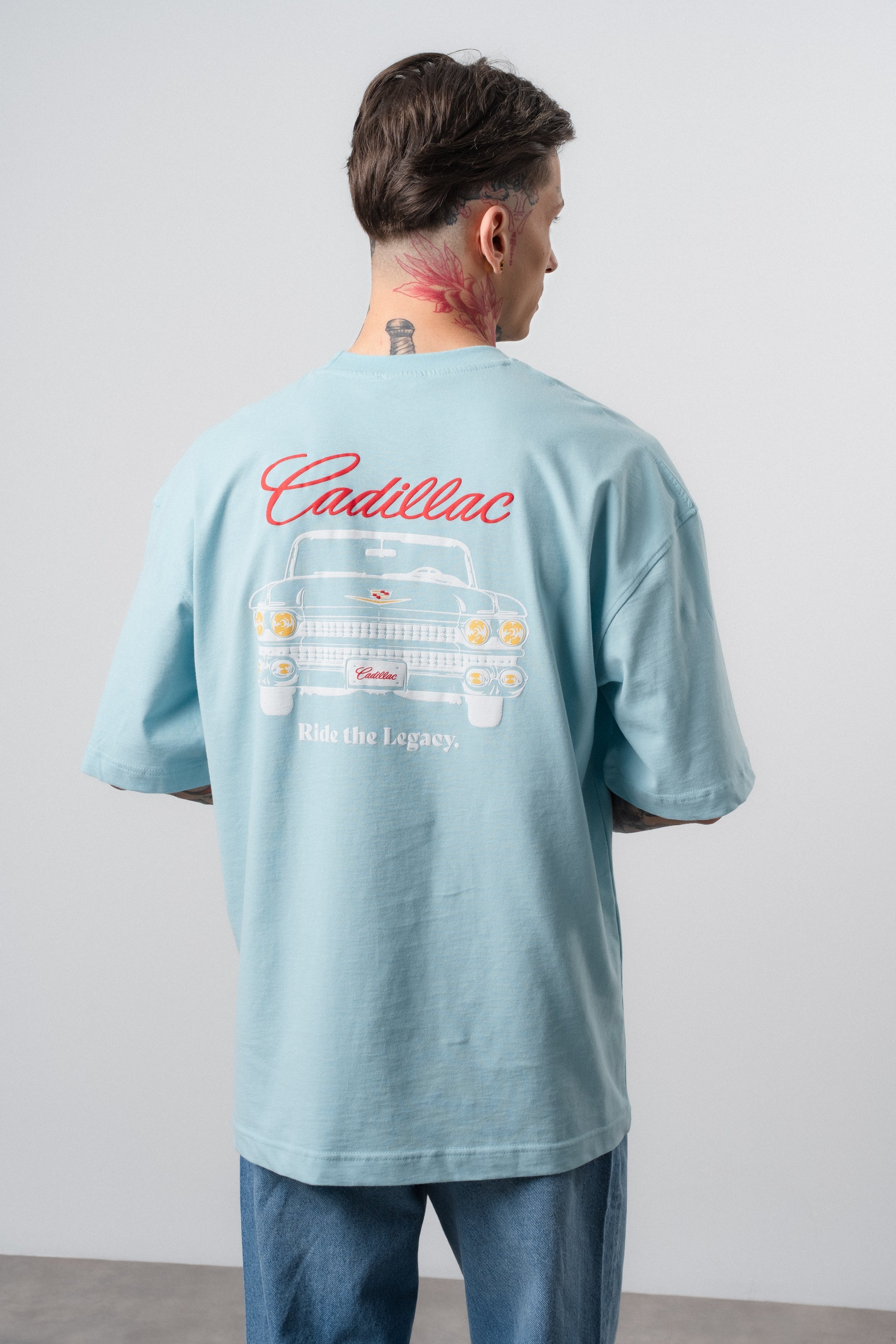 Cadillac Oversized T-Shirt Baby Blue