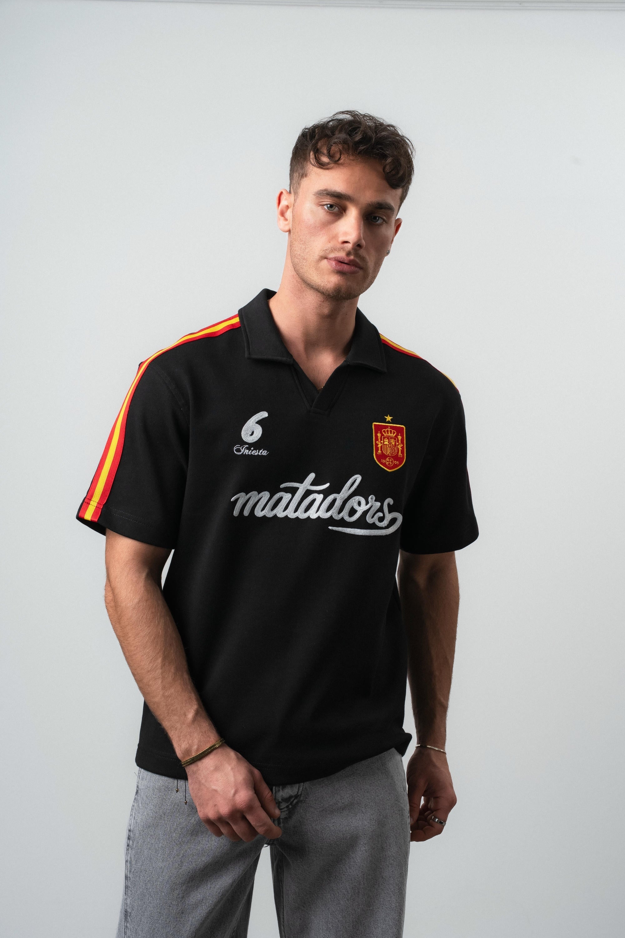 Spain Regular Fit Retro T-Shirt Black