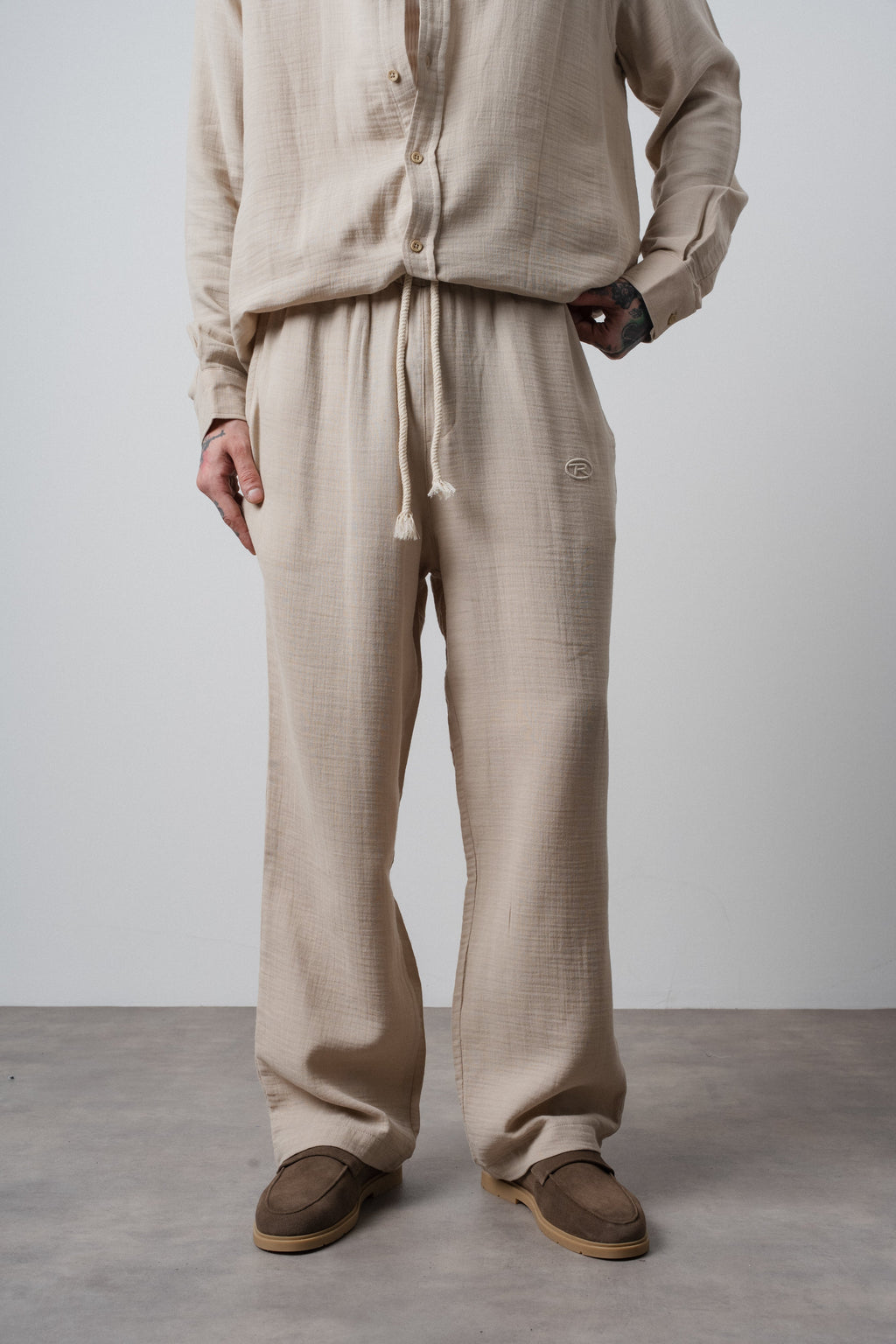 Muslin Baggy Sweatpant Beige