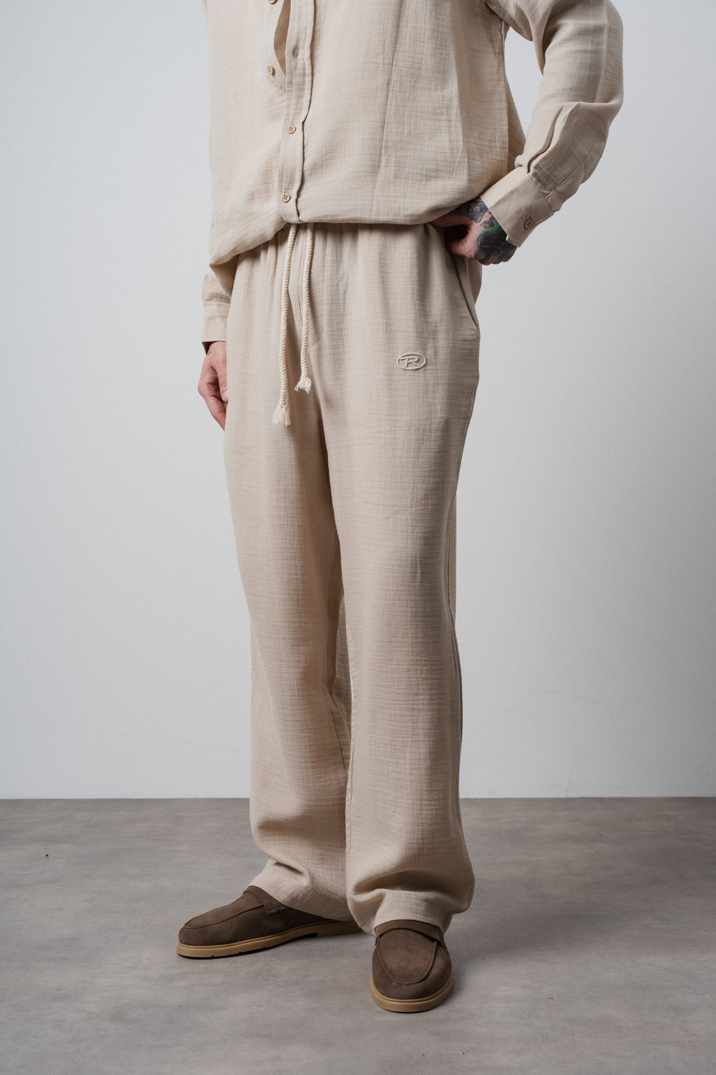 Muslin Baggy Sweatpant Beige