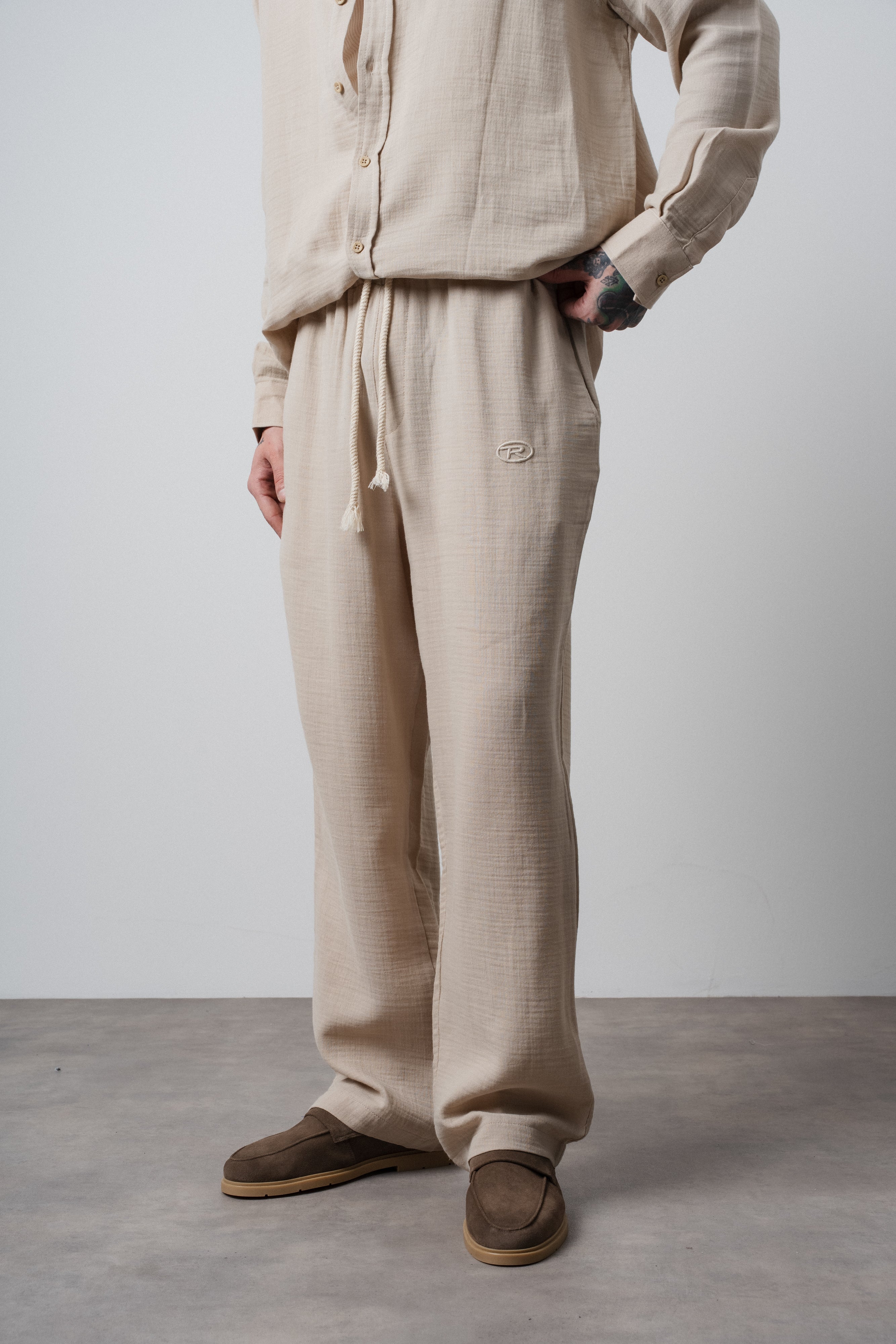 Muslin Baggy Sweatpant Beige