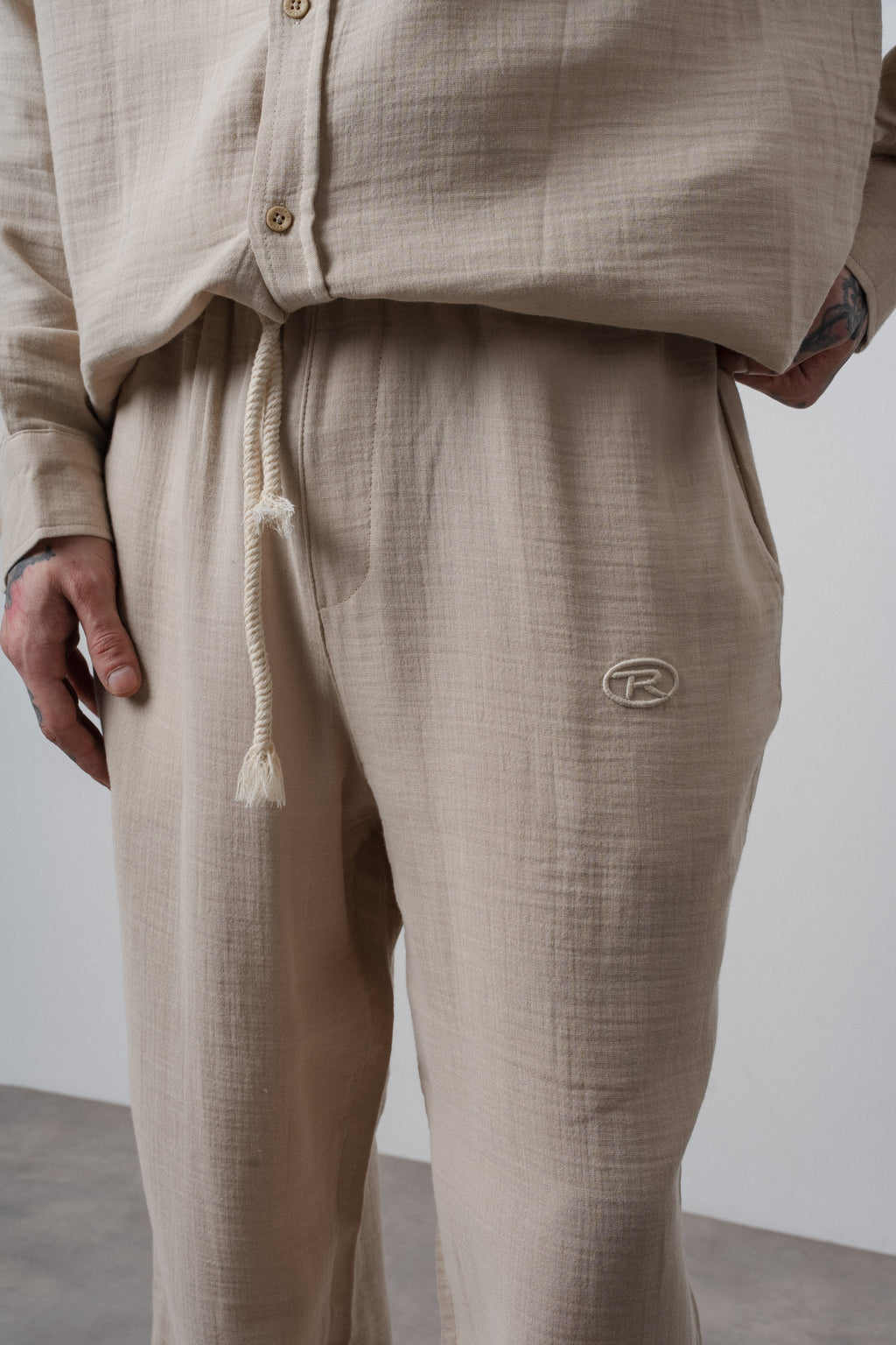 Muslin Baggy Sweatpant Beige