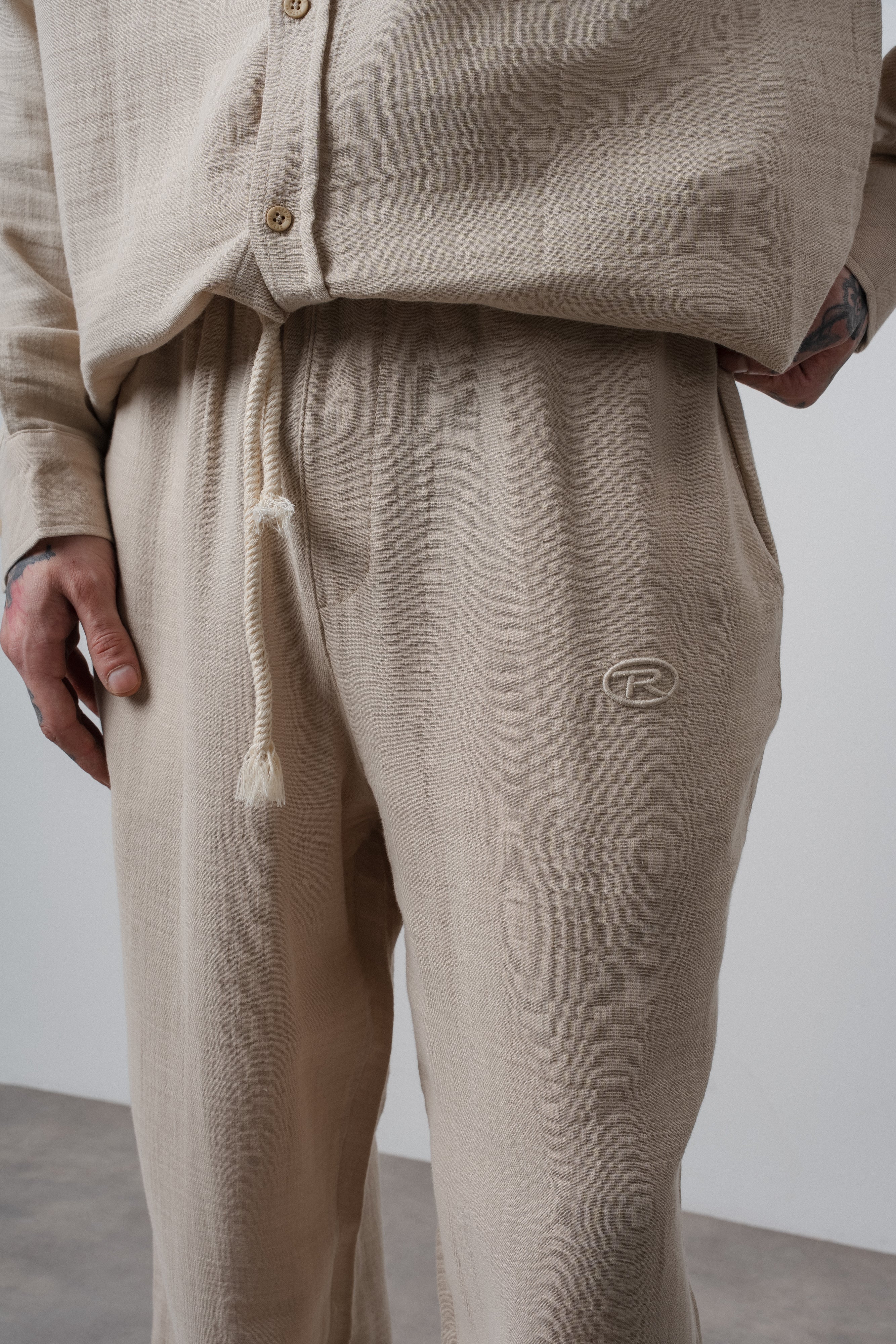Muslin Baggy Sweatpant Beige