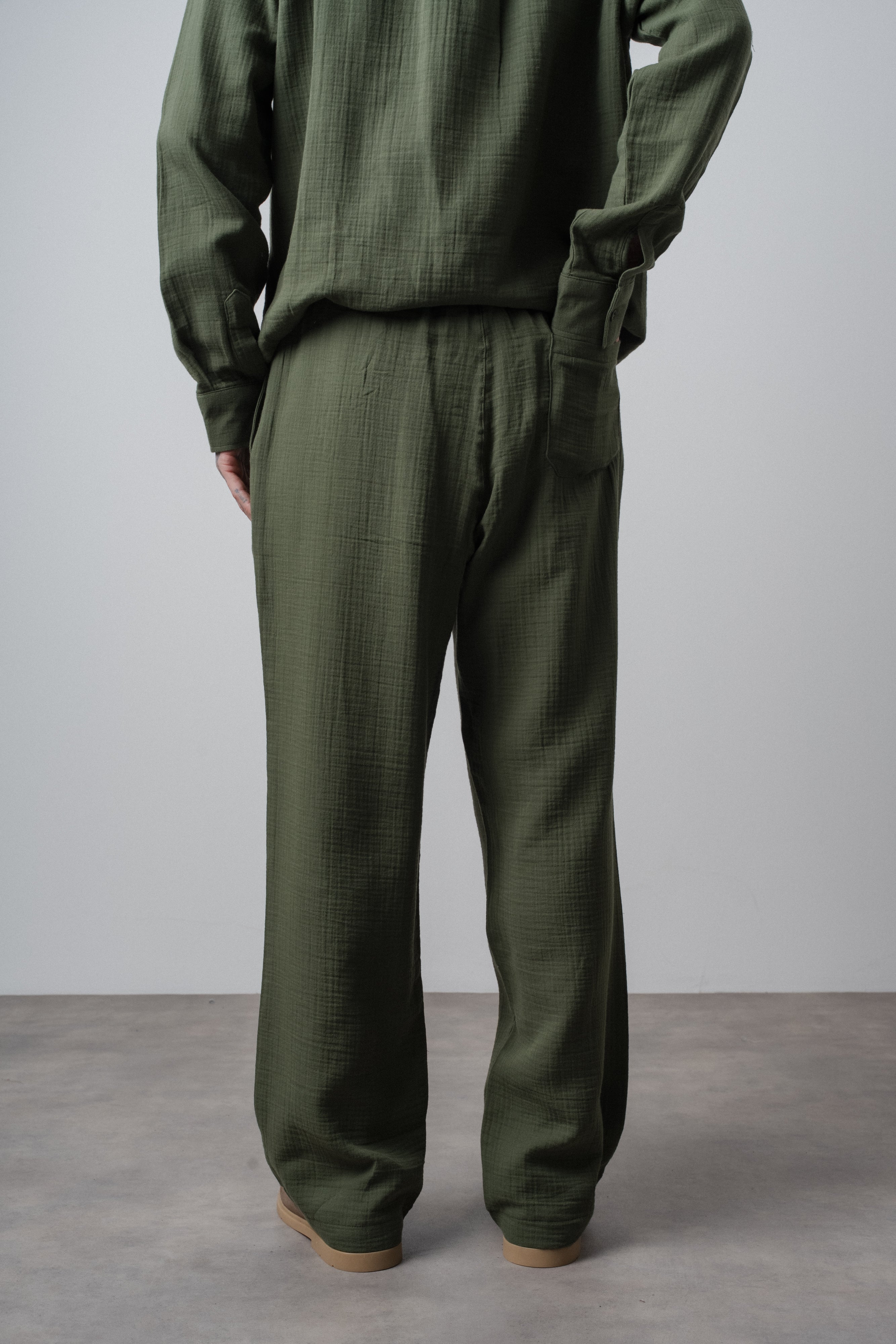 Muslin Baggy Sweatpant Dark Khaki