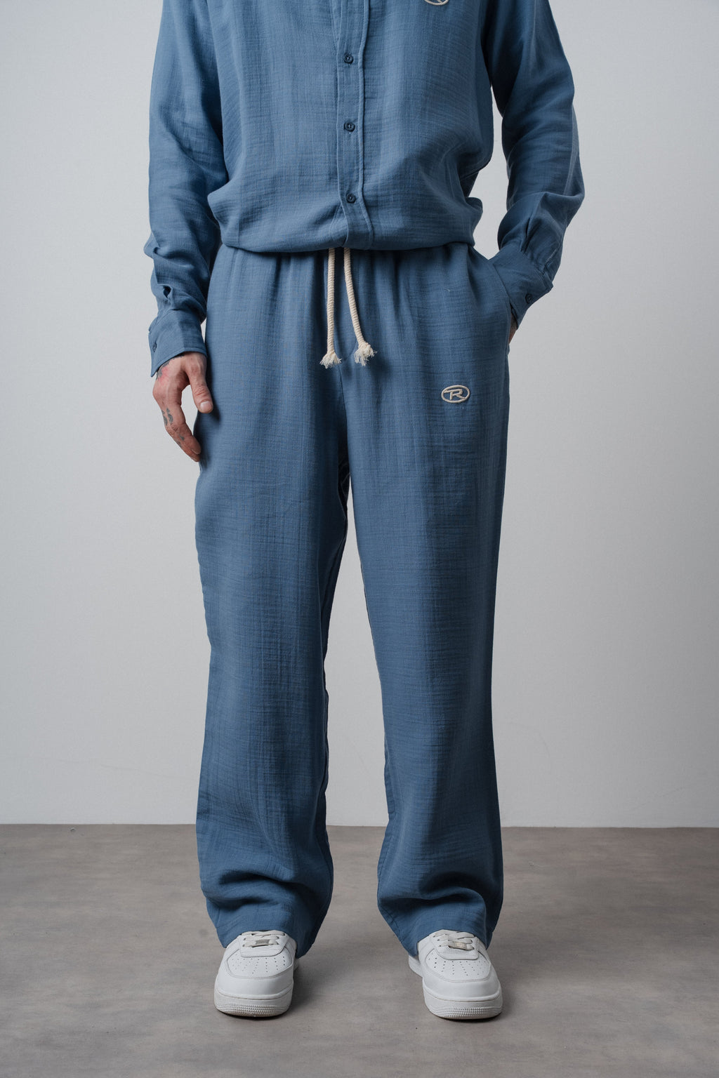 Muslin Baggy Sweatpant Blue