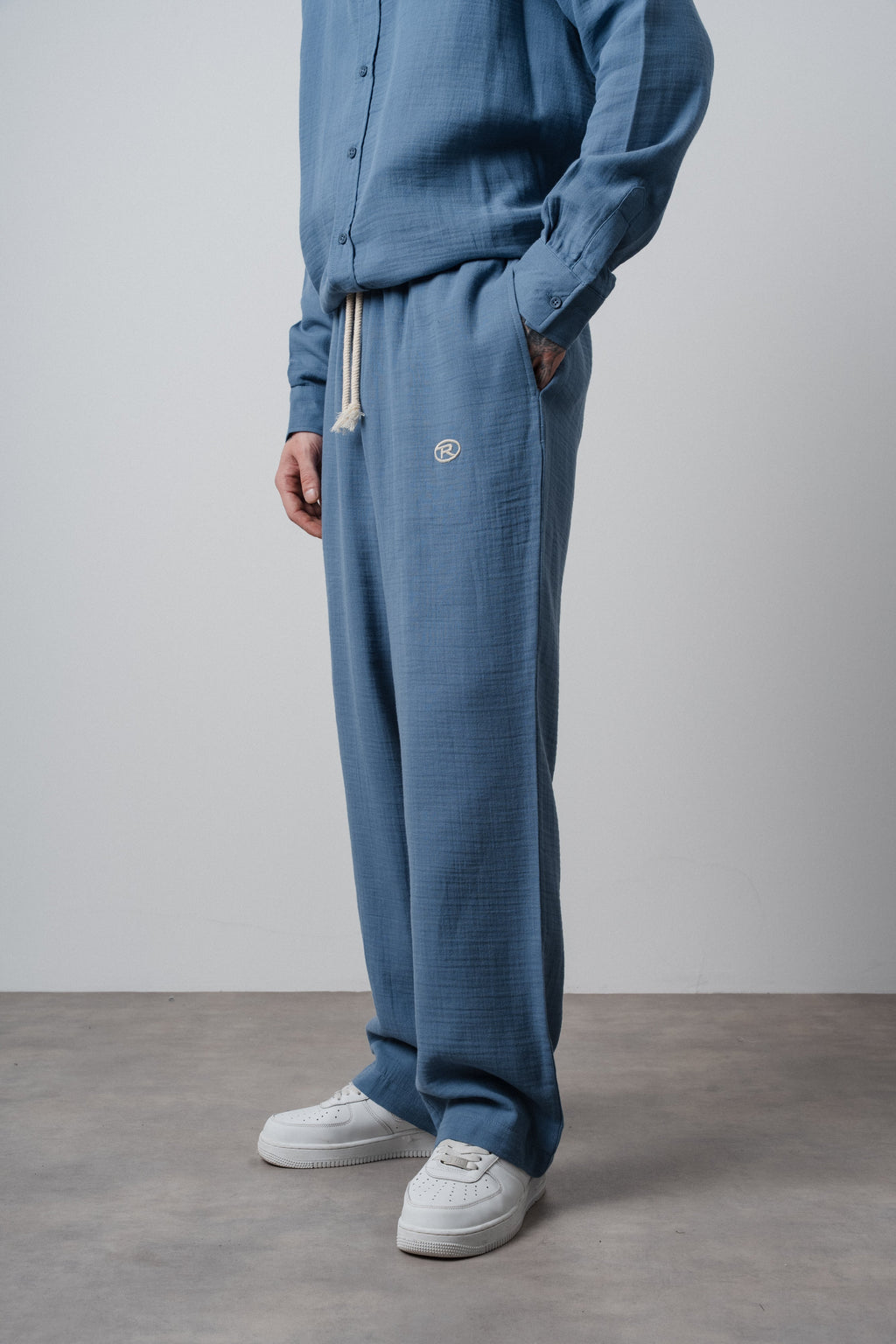 Muslin Baggy Sweatpant Blue