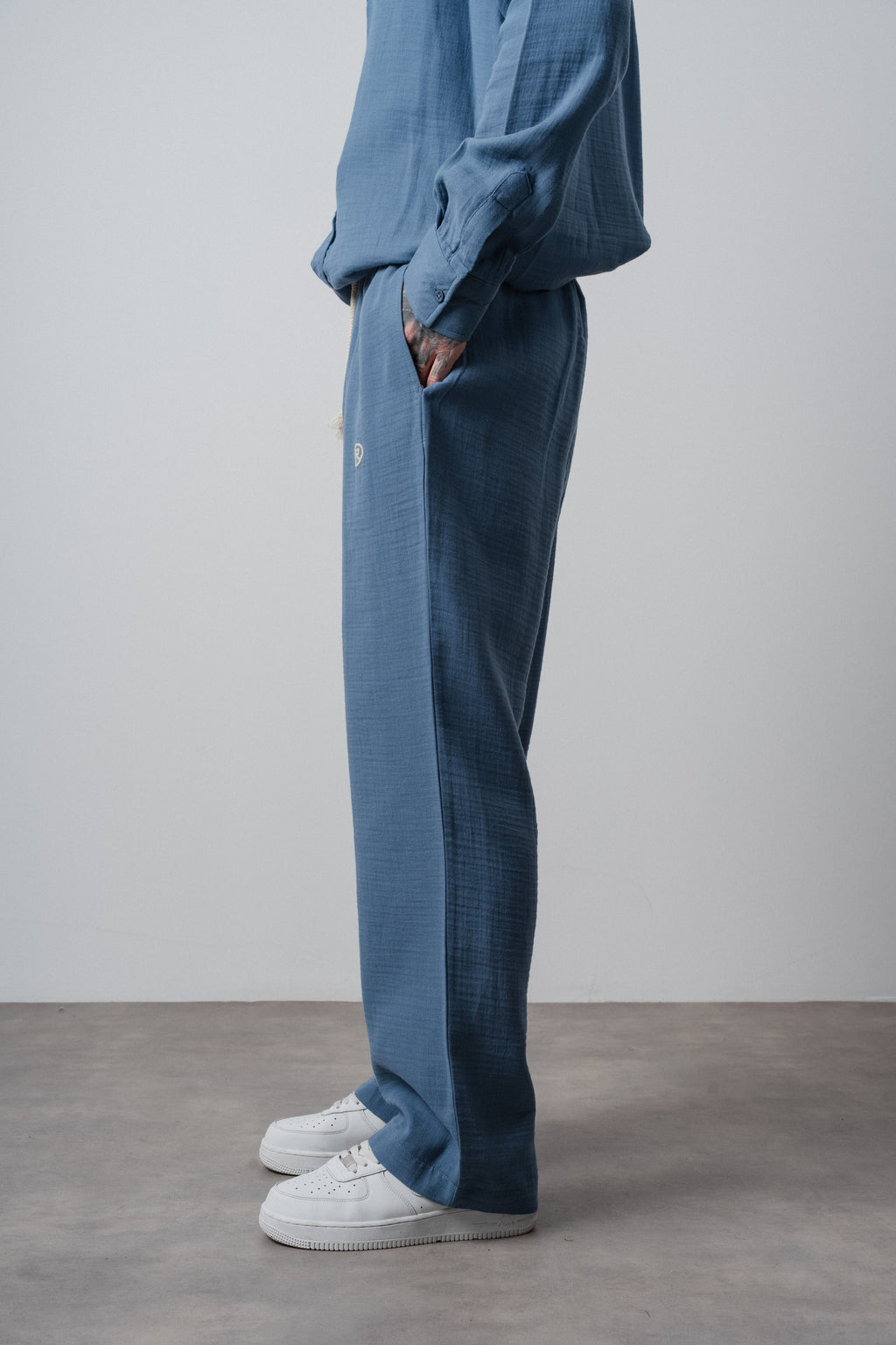 Muslin Baggy Sweatpant Blue