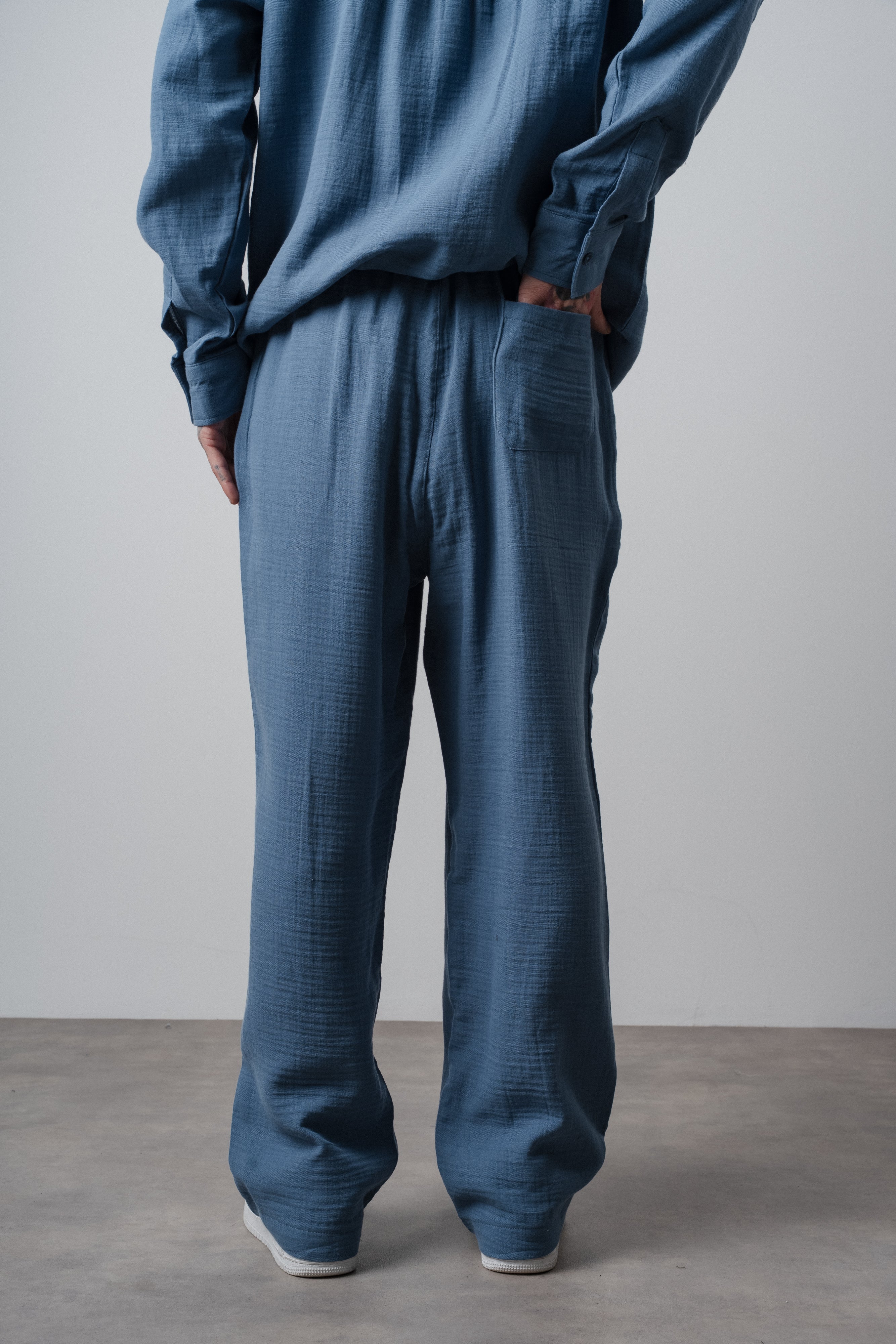 Muslin Baggy Sweatpant Blue