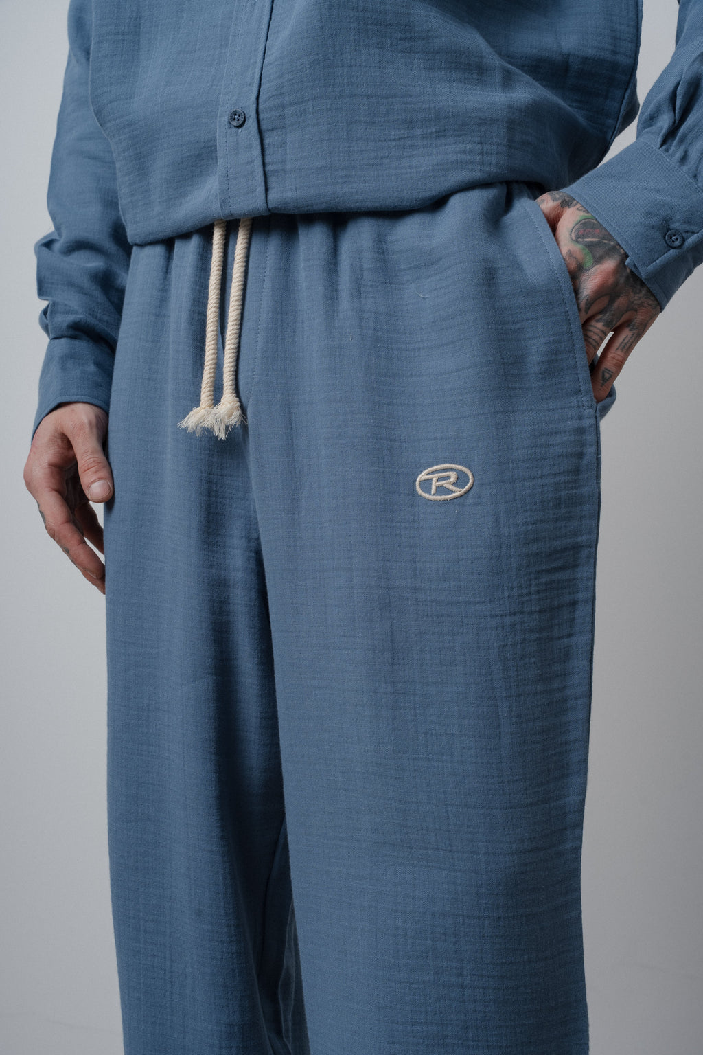 Muslin Baggy Sweatpant Blue