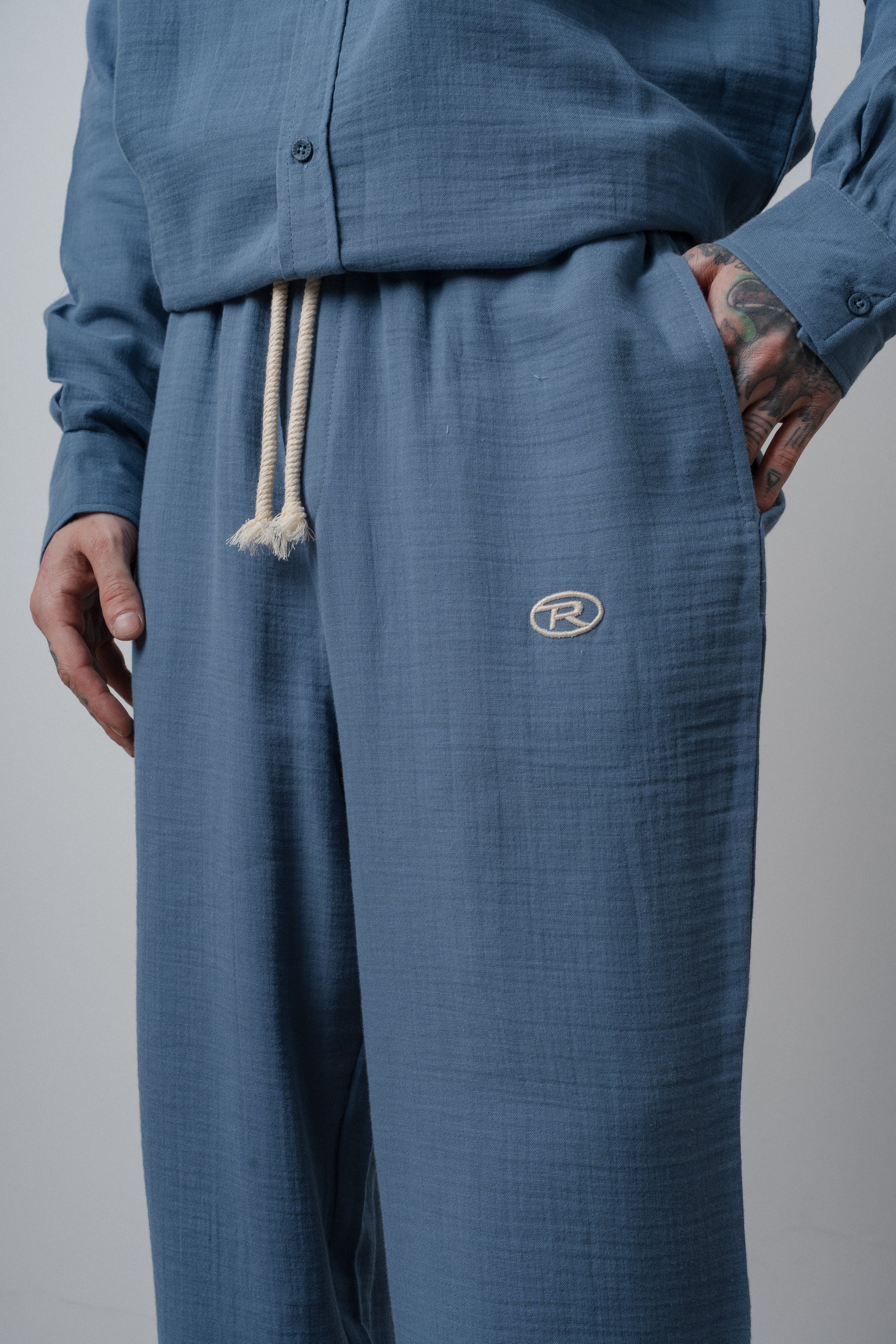 Muslin Baggy Sweatpant Blue