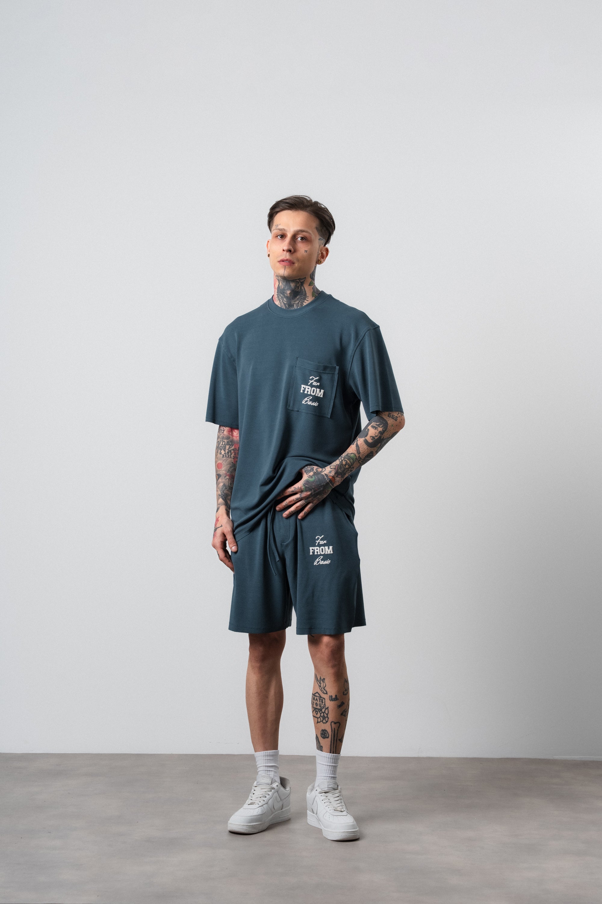 Far From Basic Regular Fit Set Petrol Blue