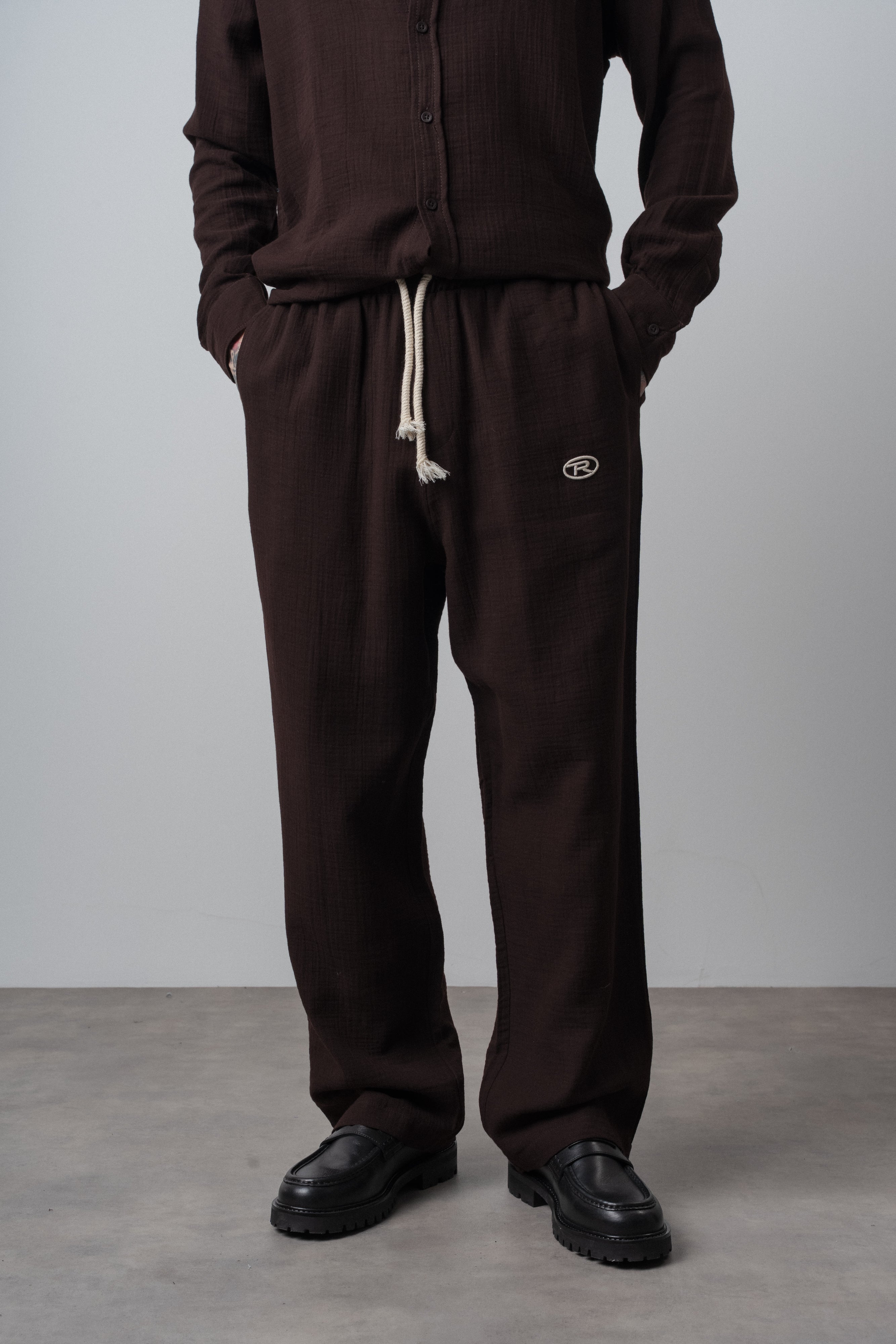 Muslin Baggy Sweatpant Dark Brown