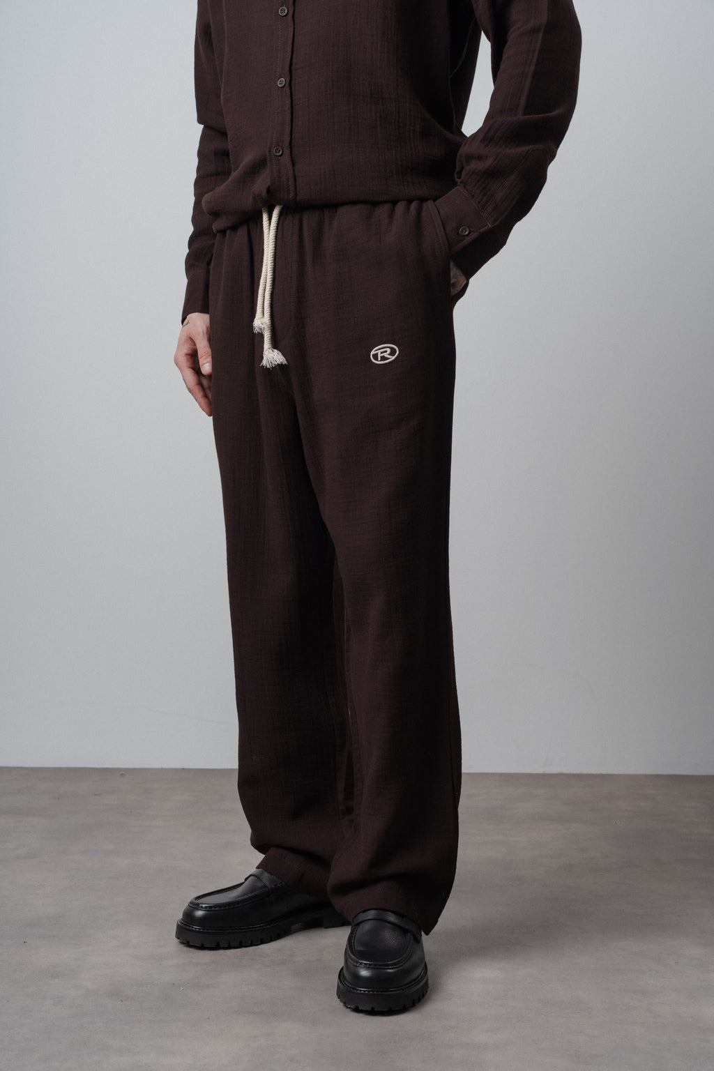 Muslin Baggy Sweatpant Dark Brown