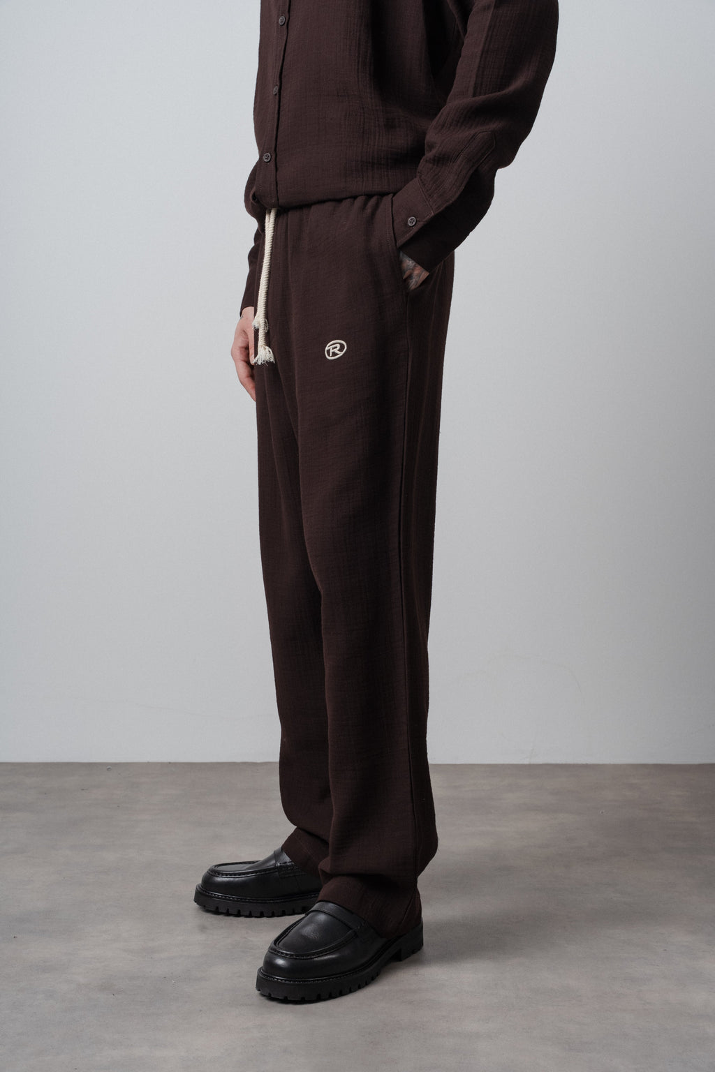 Muslin Baggy Sweatpant Dark Brown