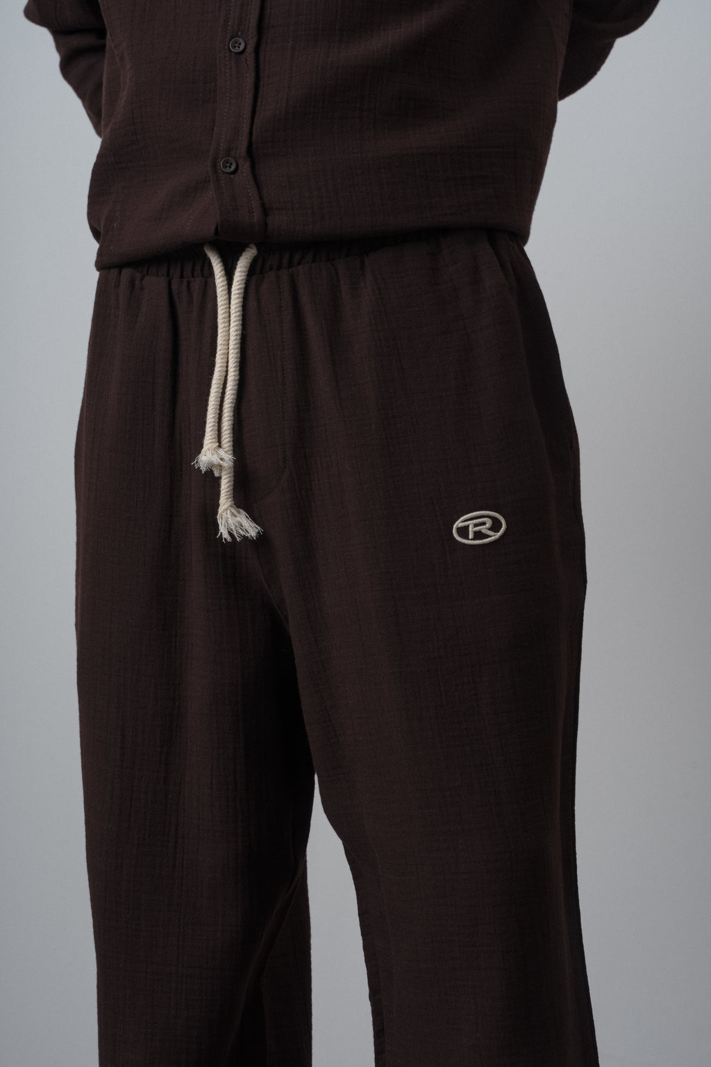 Muslin Baggy Sweatpant Dark Brown