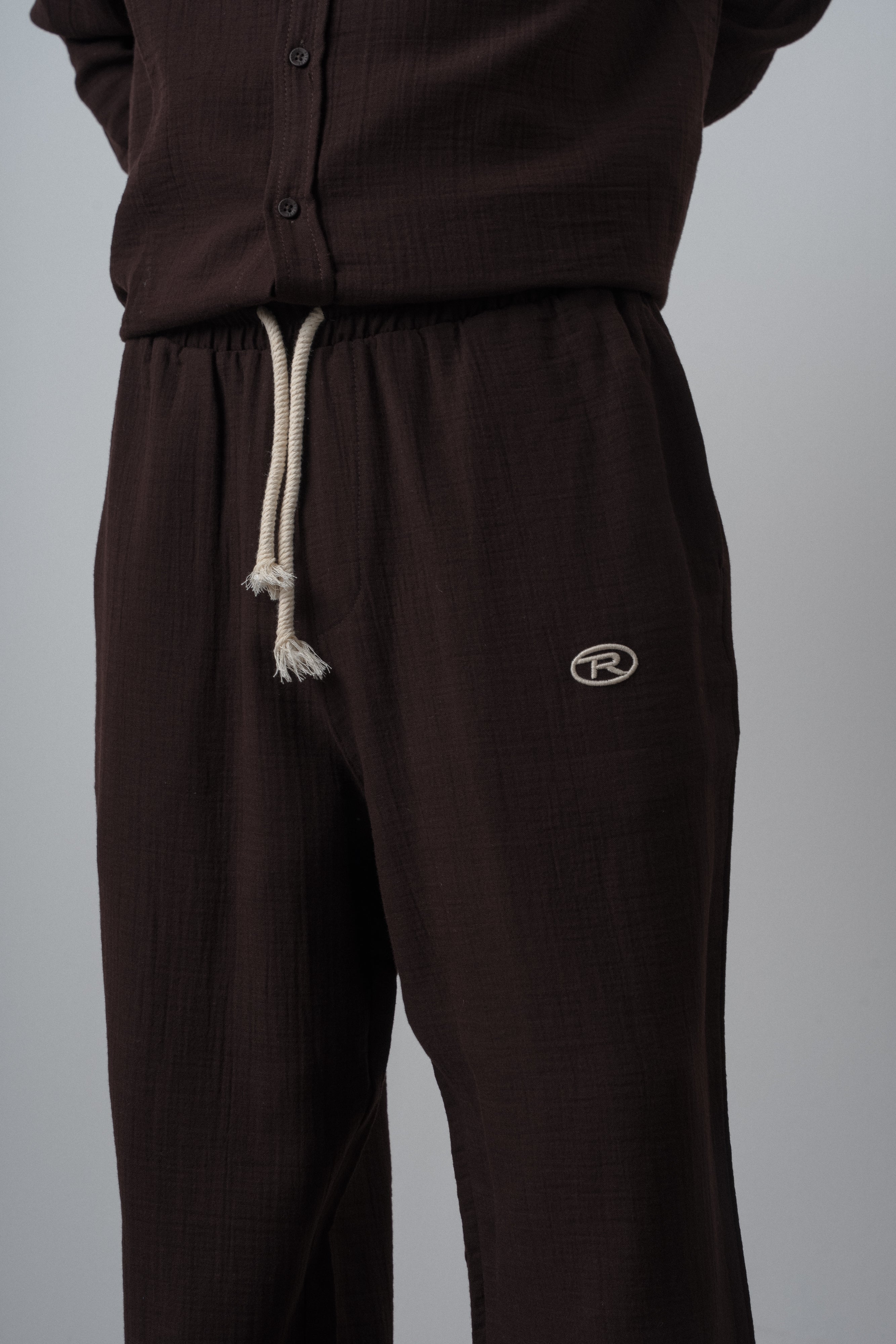 Muslin Baggy Sweatpant Dark Brown