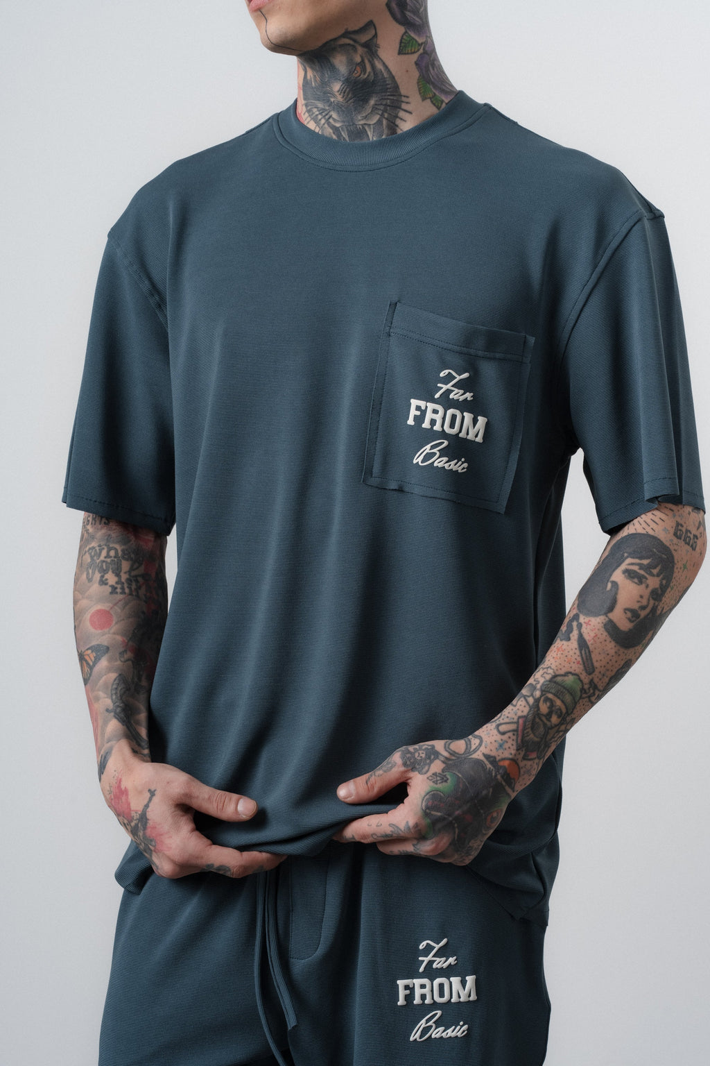 Far From Basic Regular Fit Set Petrol Blue